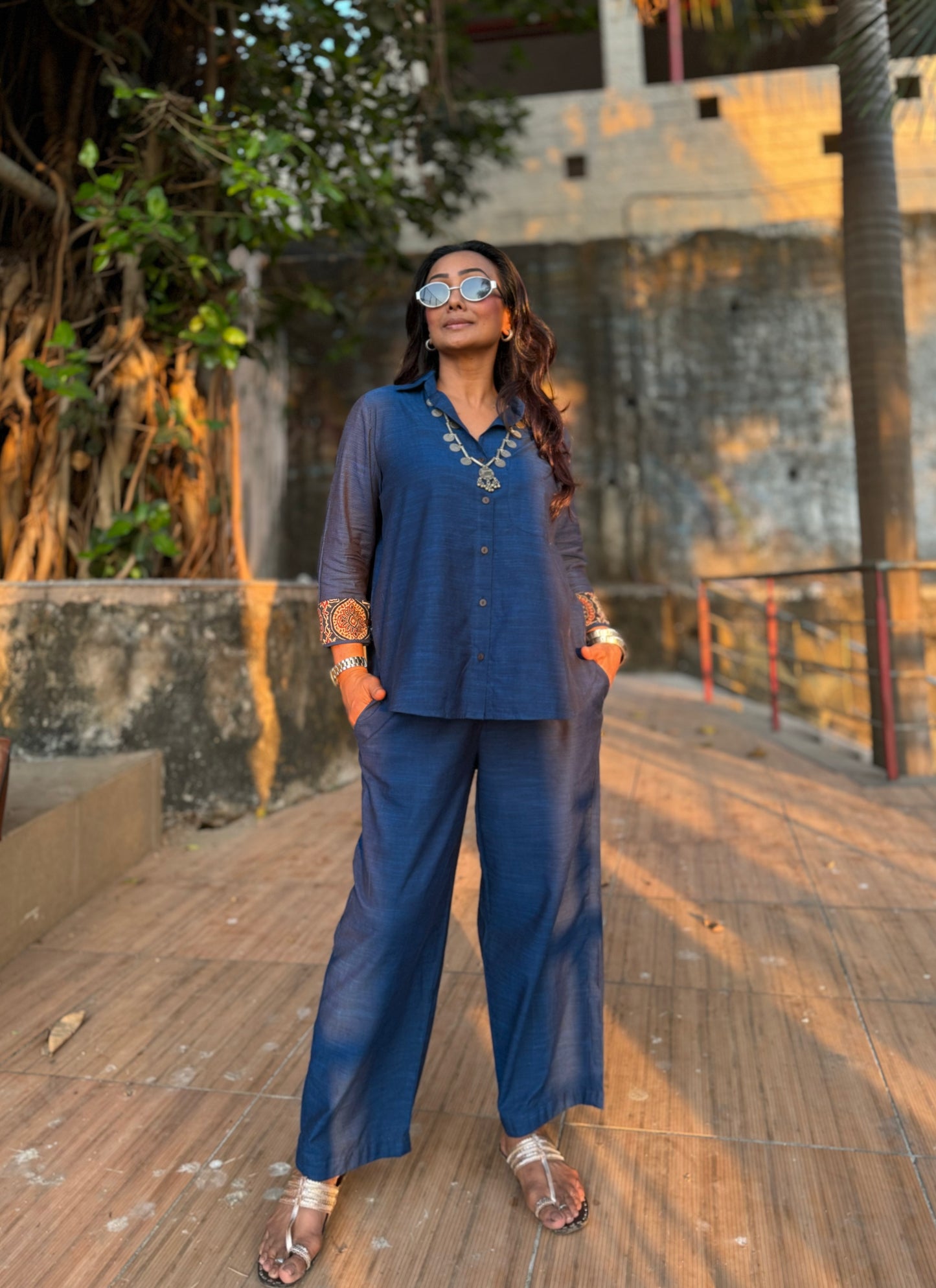 Cobalt Shirt Pants Co-ord set