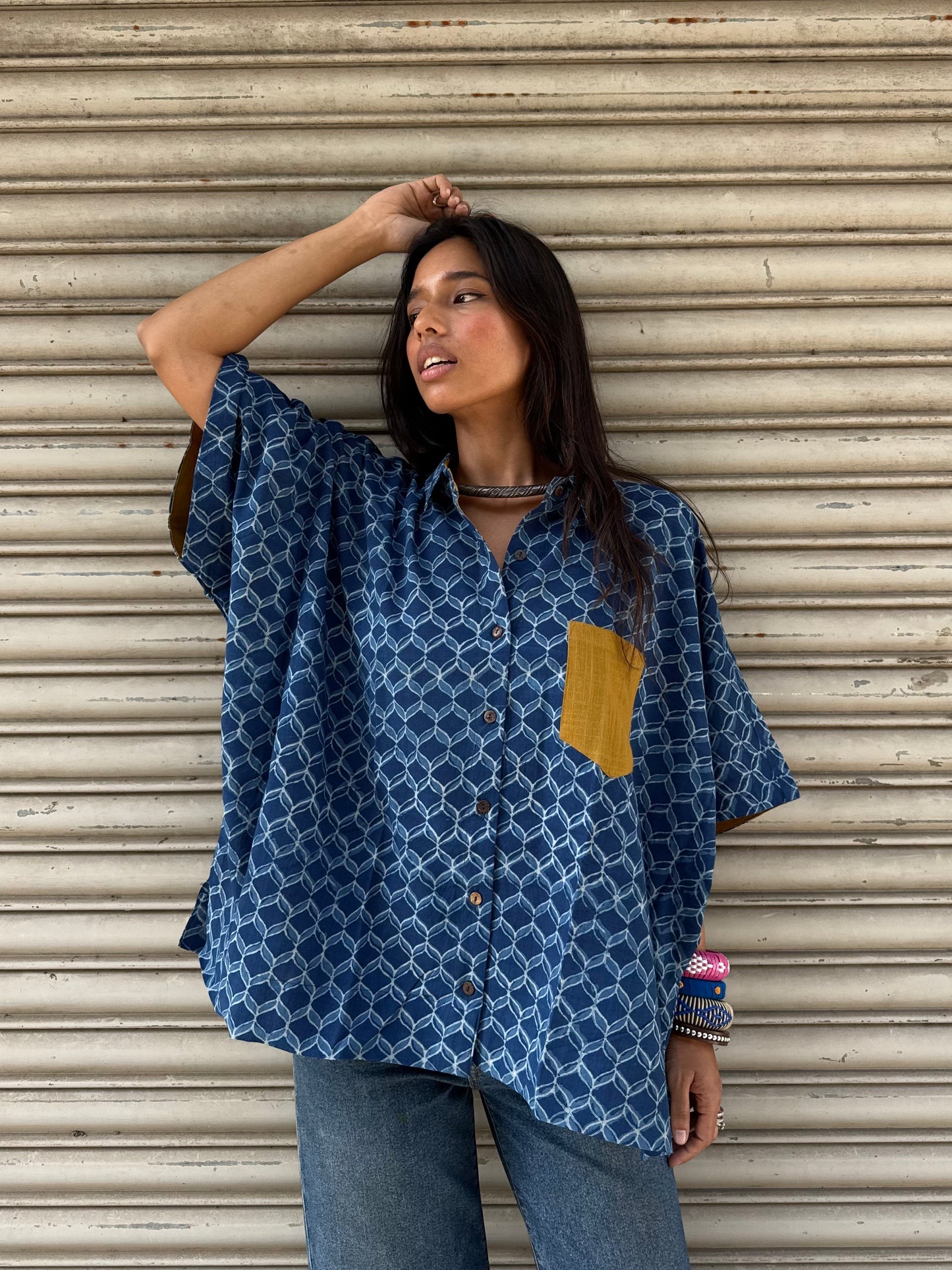 Jheel Indigo Cotton Shirt