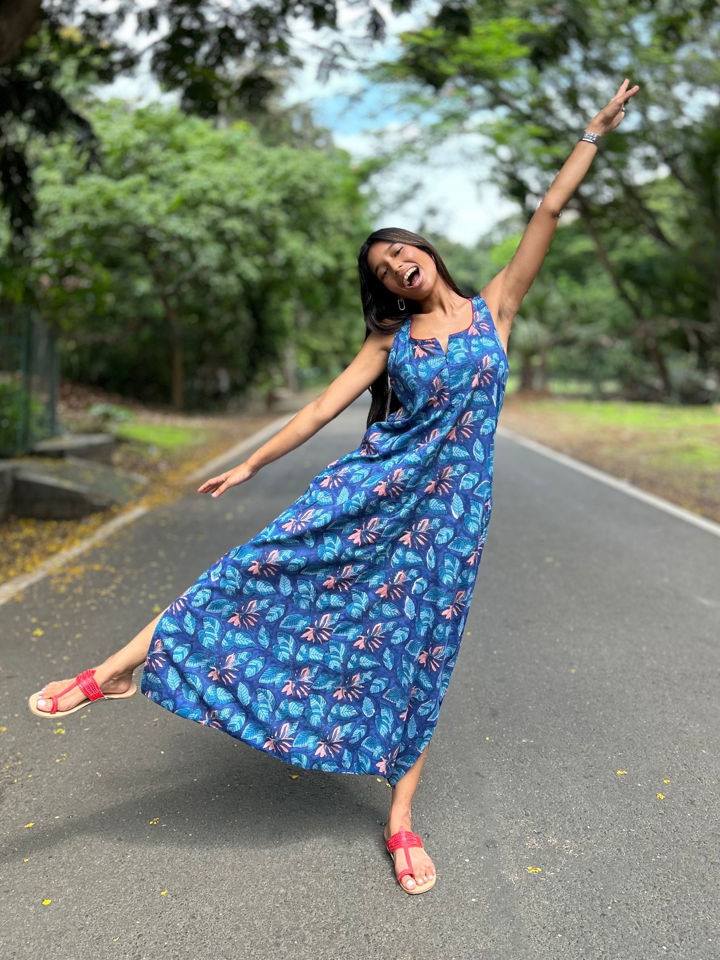 Indigo fleur dhoti jumpsuit