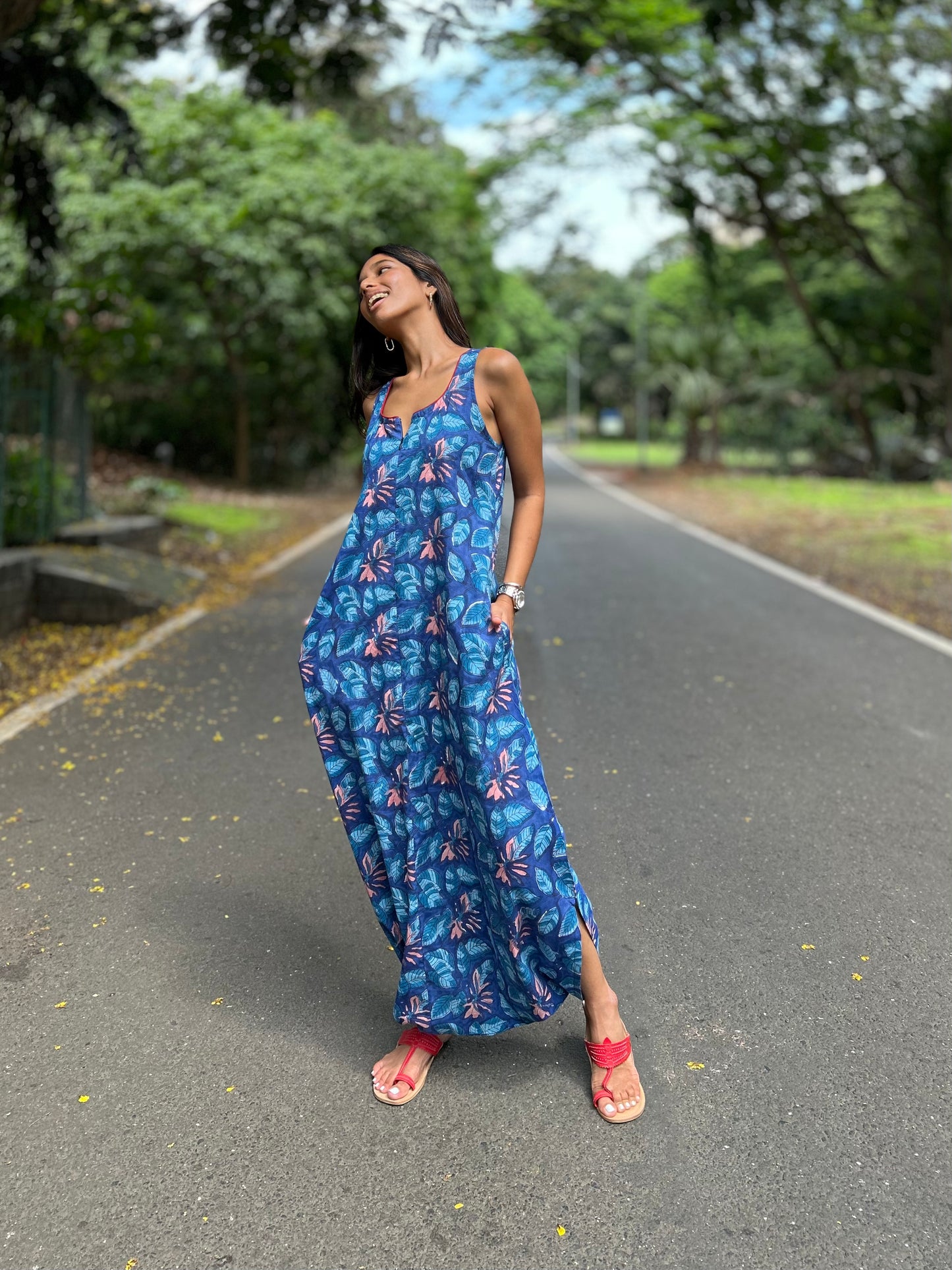 Indigo fleur dhoti jumpsuit