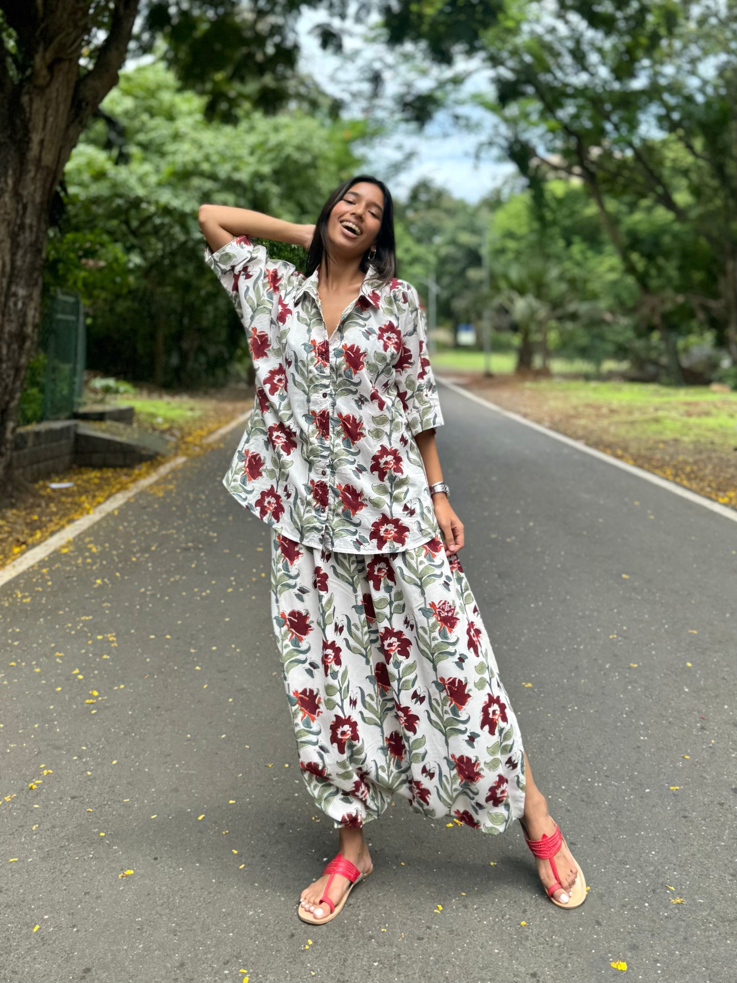 Tulip fleur shirt dhoti co-ord