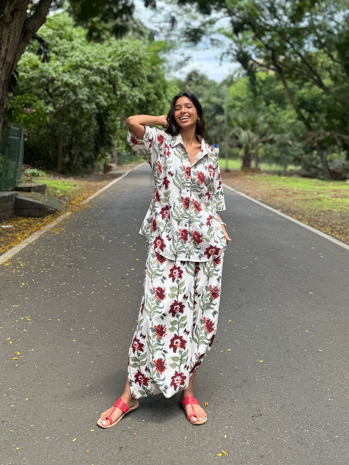 Tulip fleur shirt dhoti co-ord