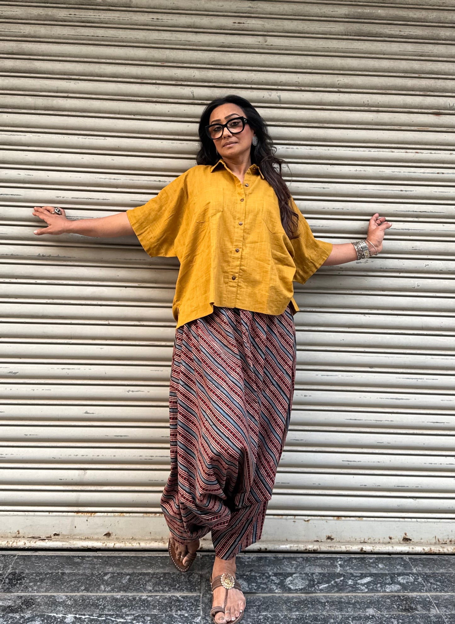 Noir Ajrakh Cotton Harem pants