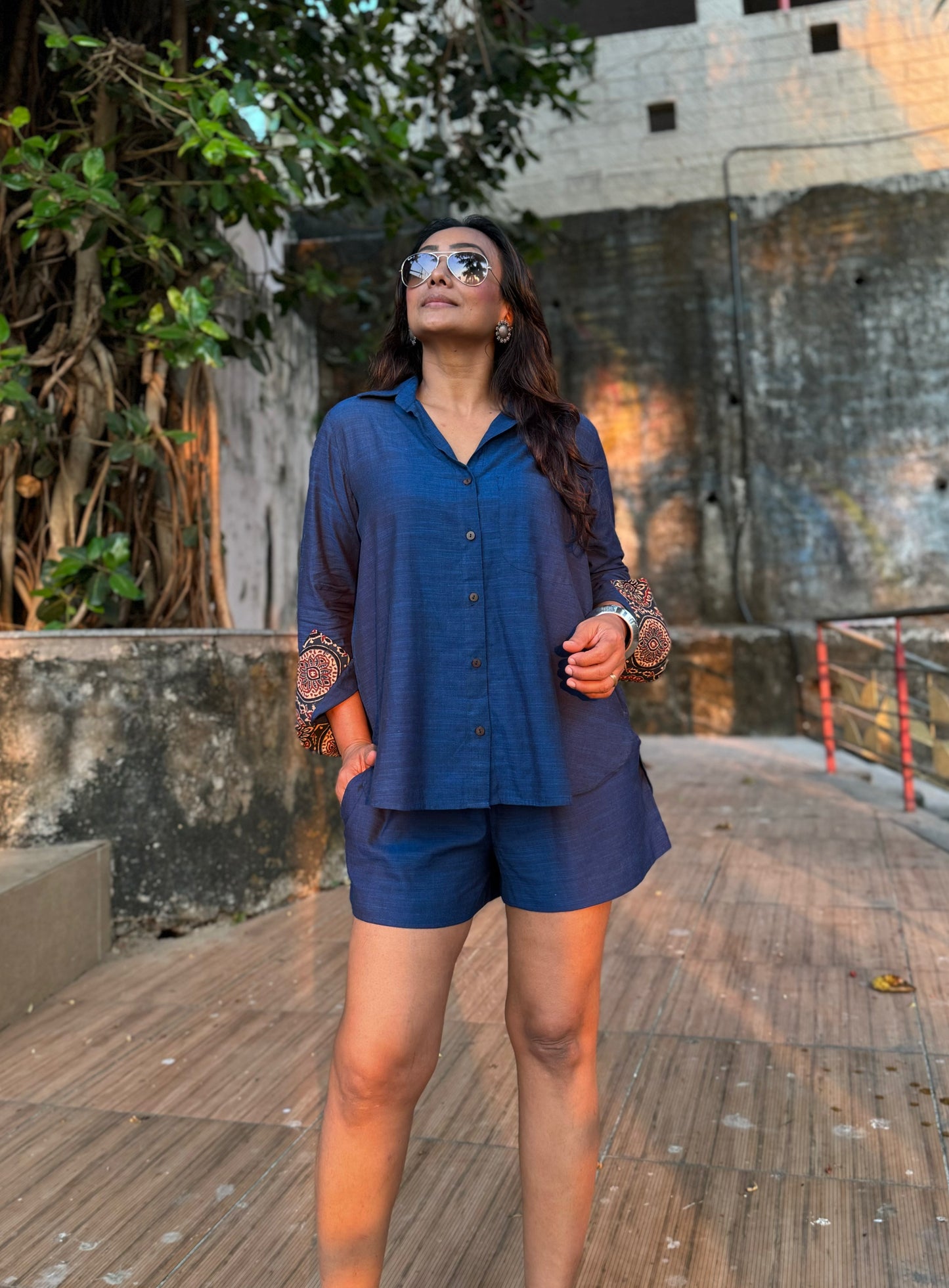Cobalt Shirt Shorts Co-ord set