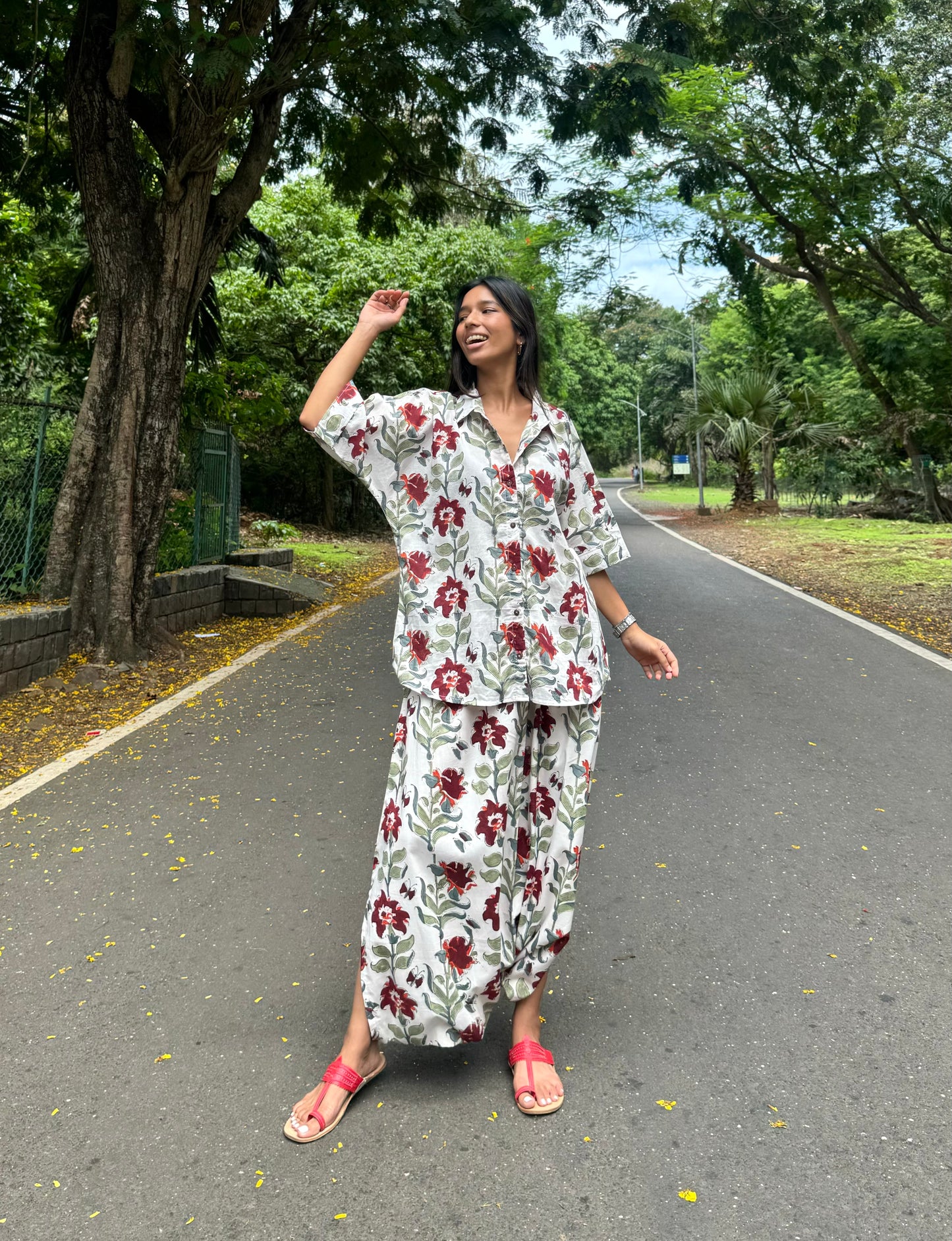 Tulip fleur shirt dhoti co-ord