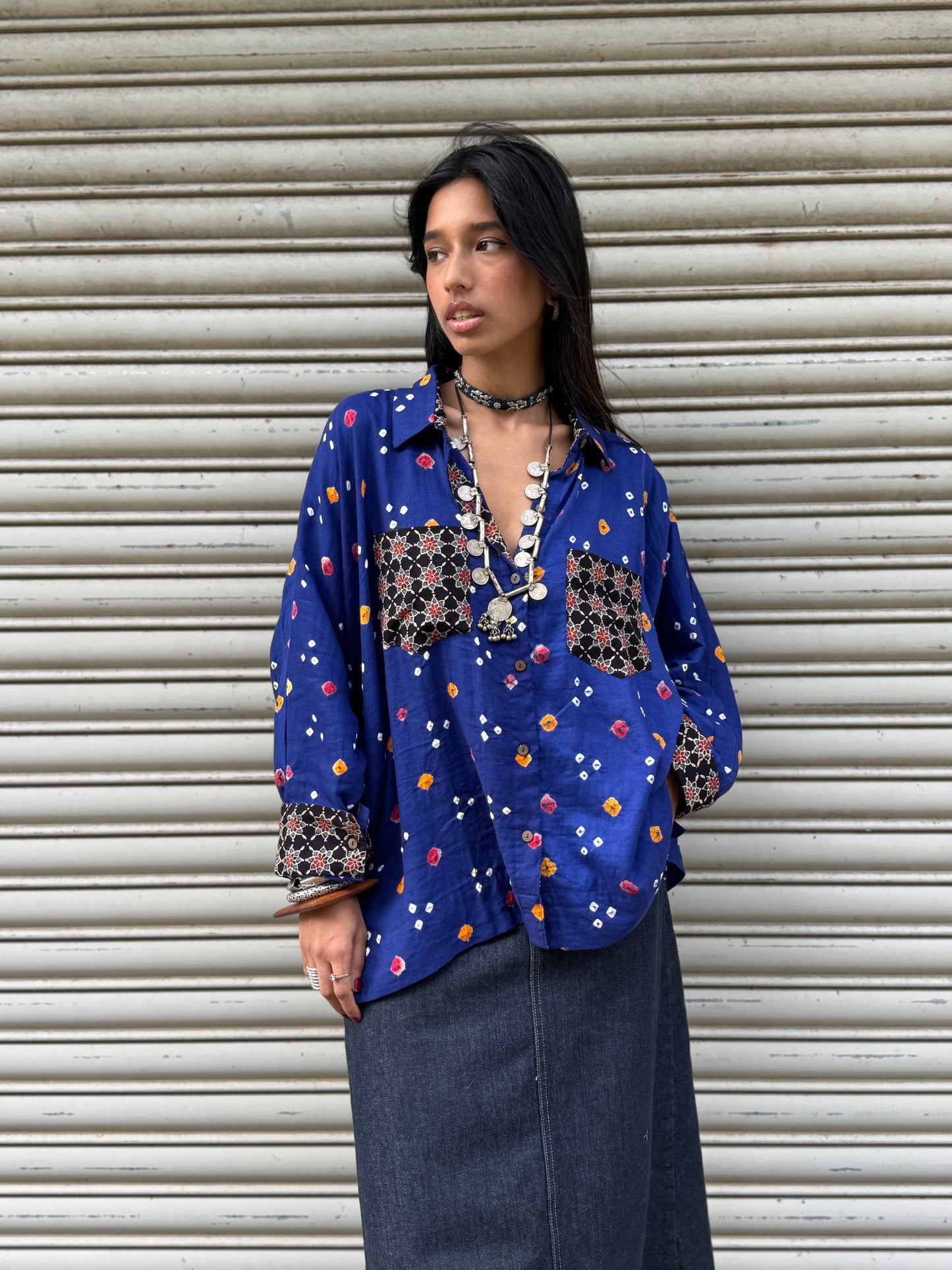 Ink Bandhani Cotton Shirt