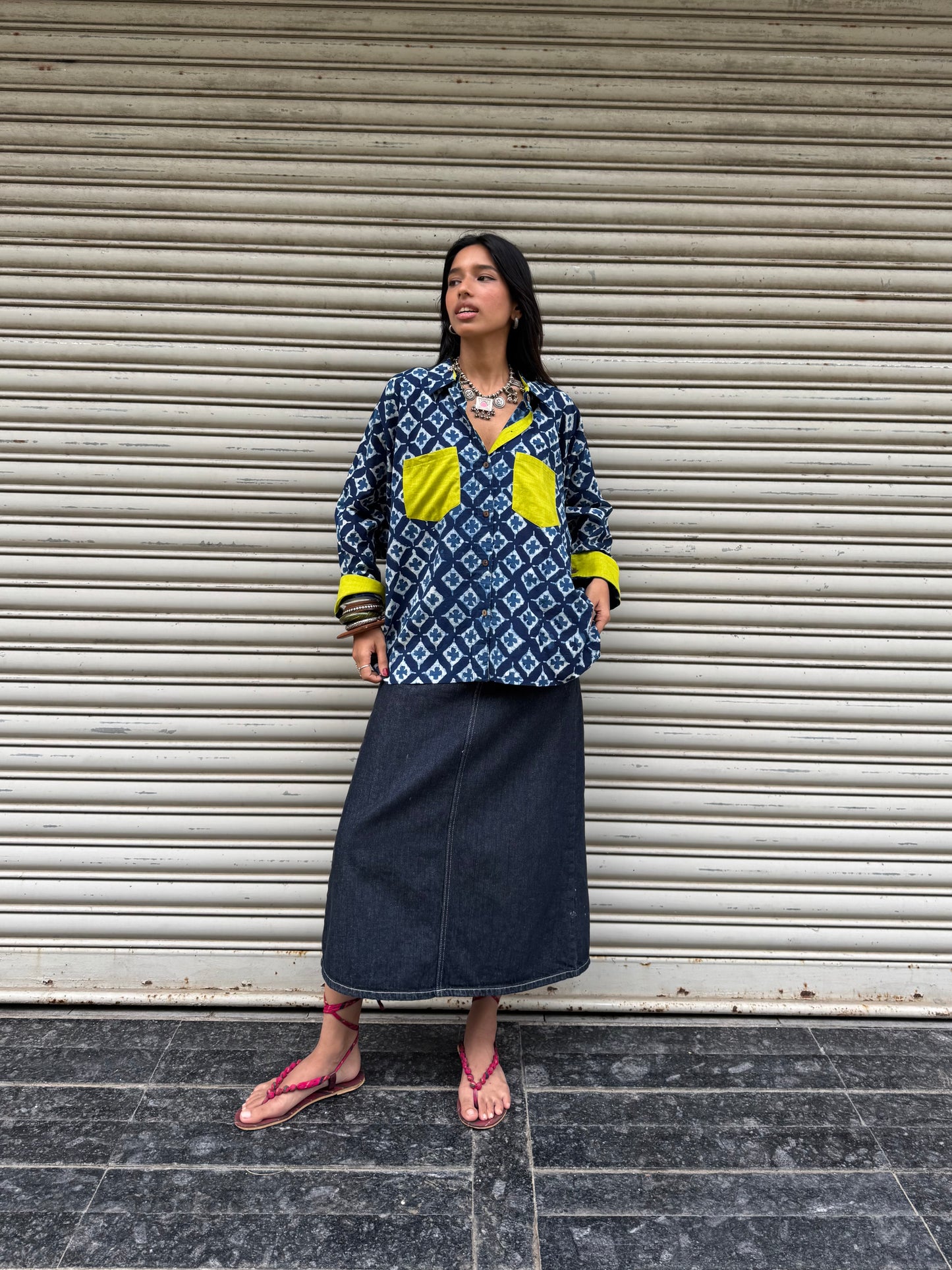 Barfi Cotton Indigo Shirt