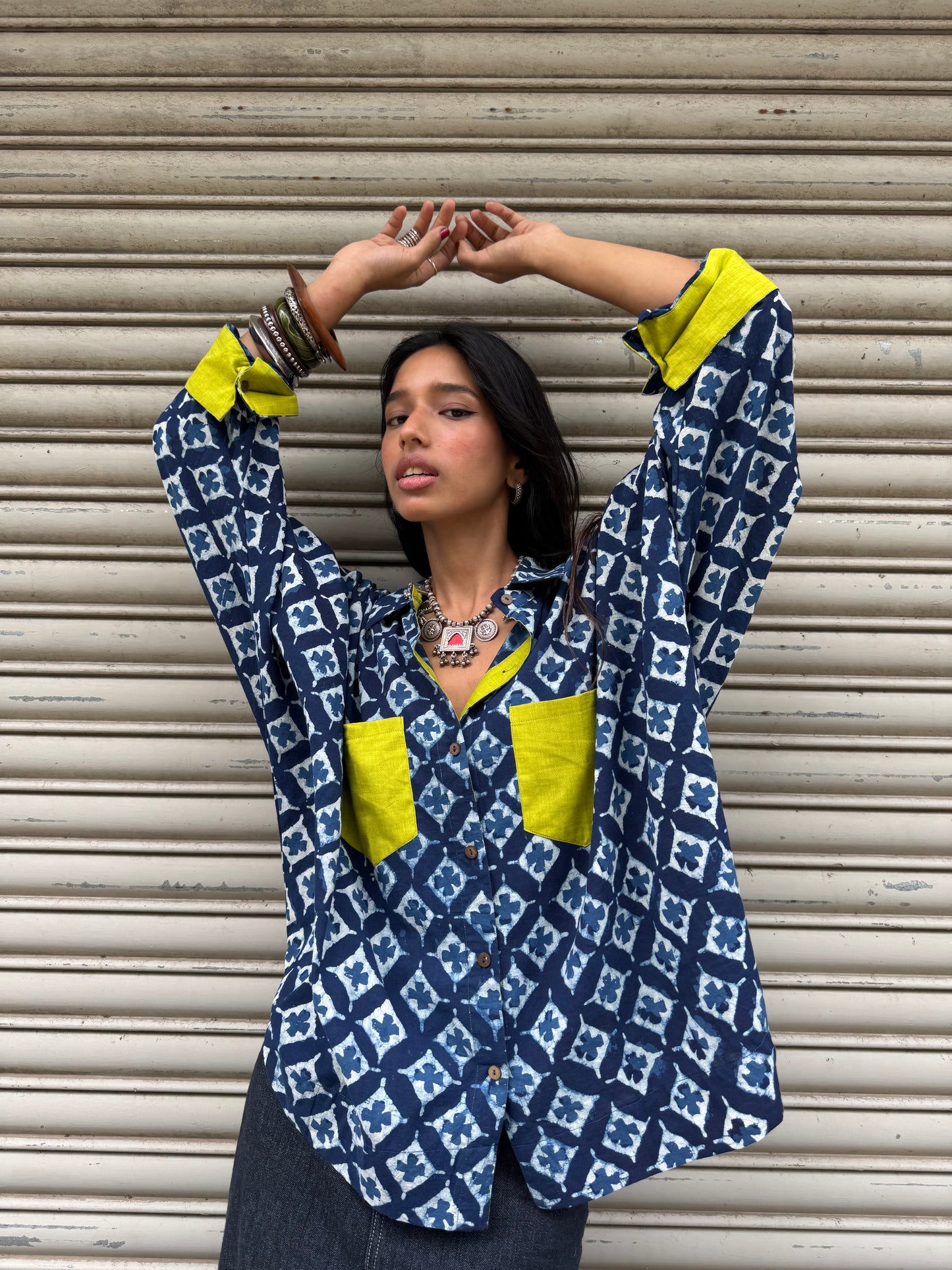 Barfi Cotton Indigo Shirt