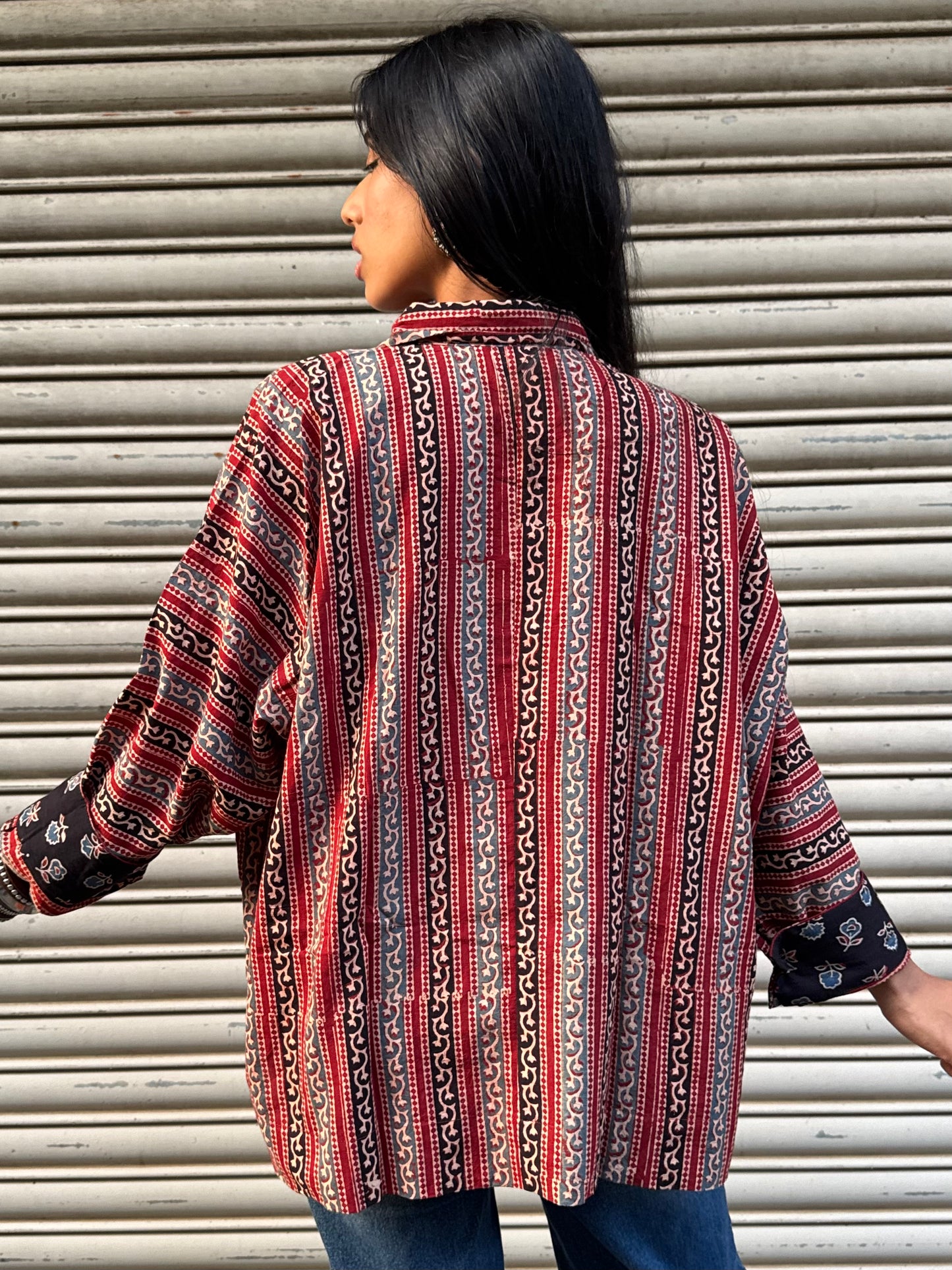 Brick Ajrakh Cotton Shirt