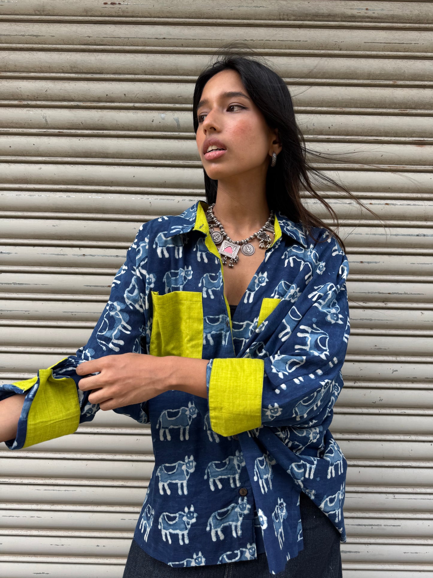 Moo-d Indigo Cotton Shirt