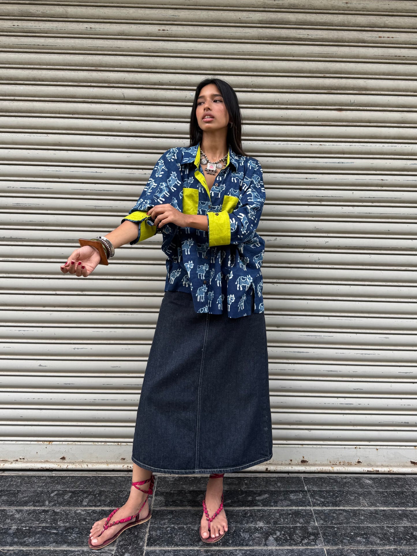 Moo-d Indigo Cotton Shirt