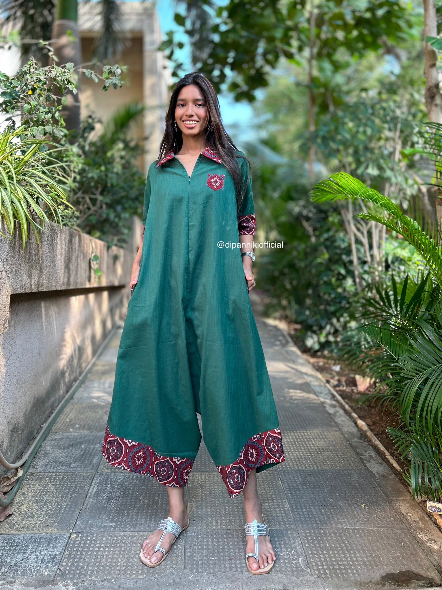 Bottle green Suhaani jumpsuit