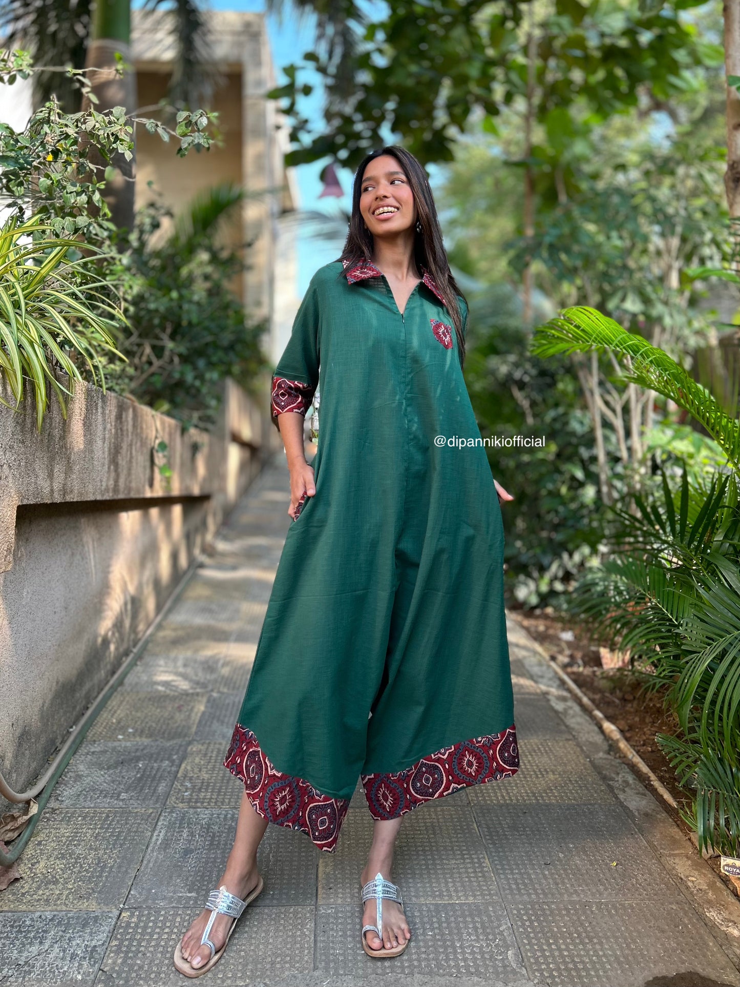 Bottle green Suhaani jumpsuit