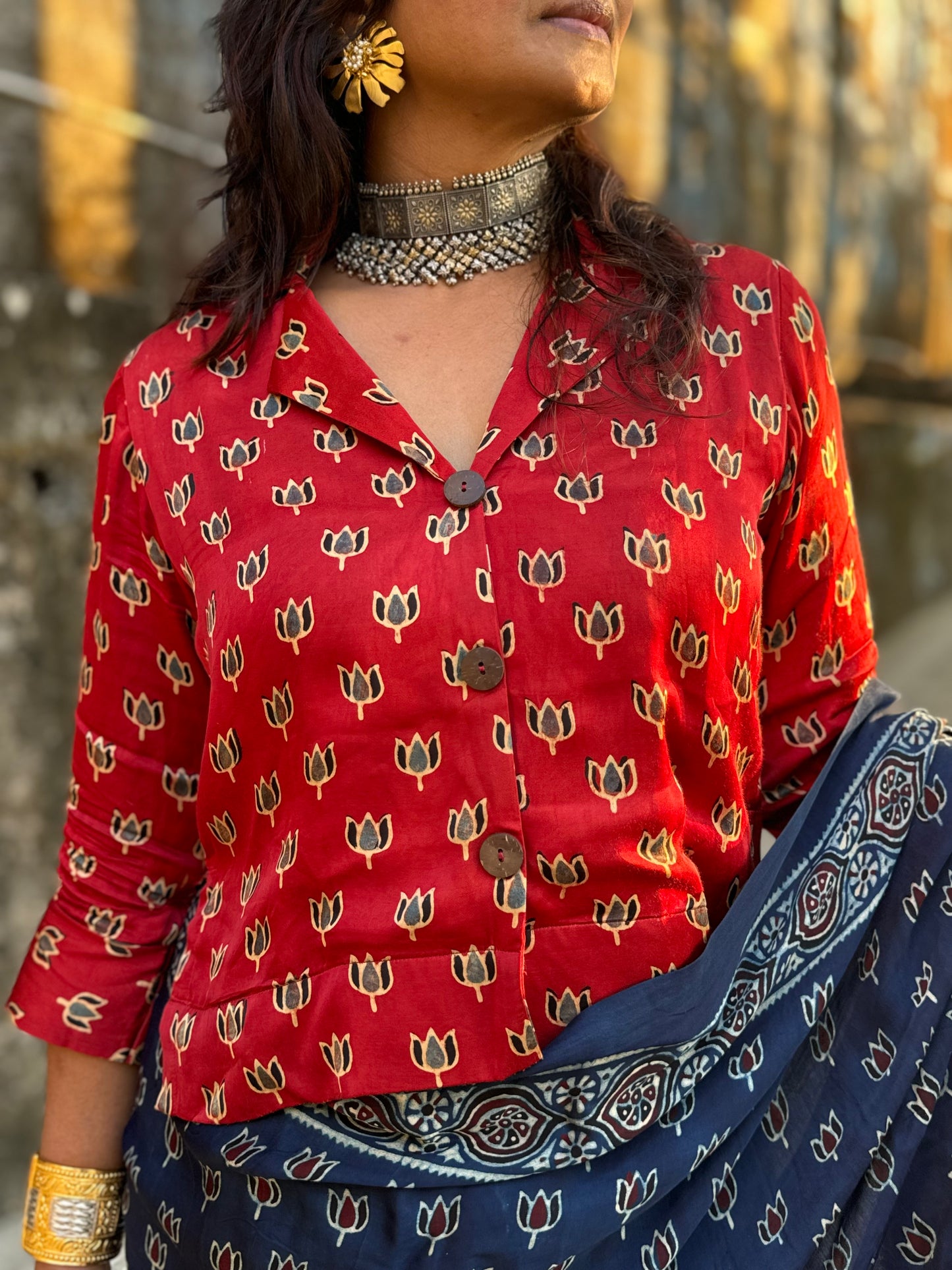 Red kamal blouse