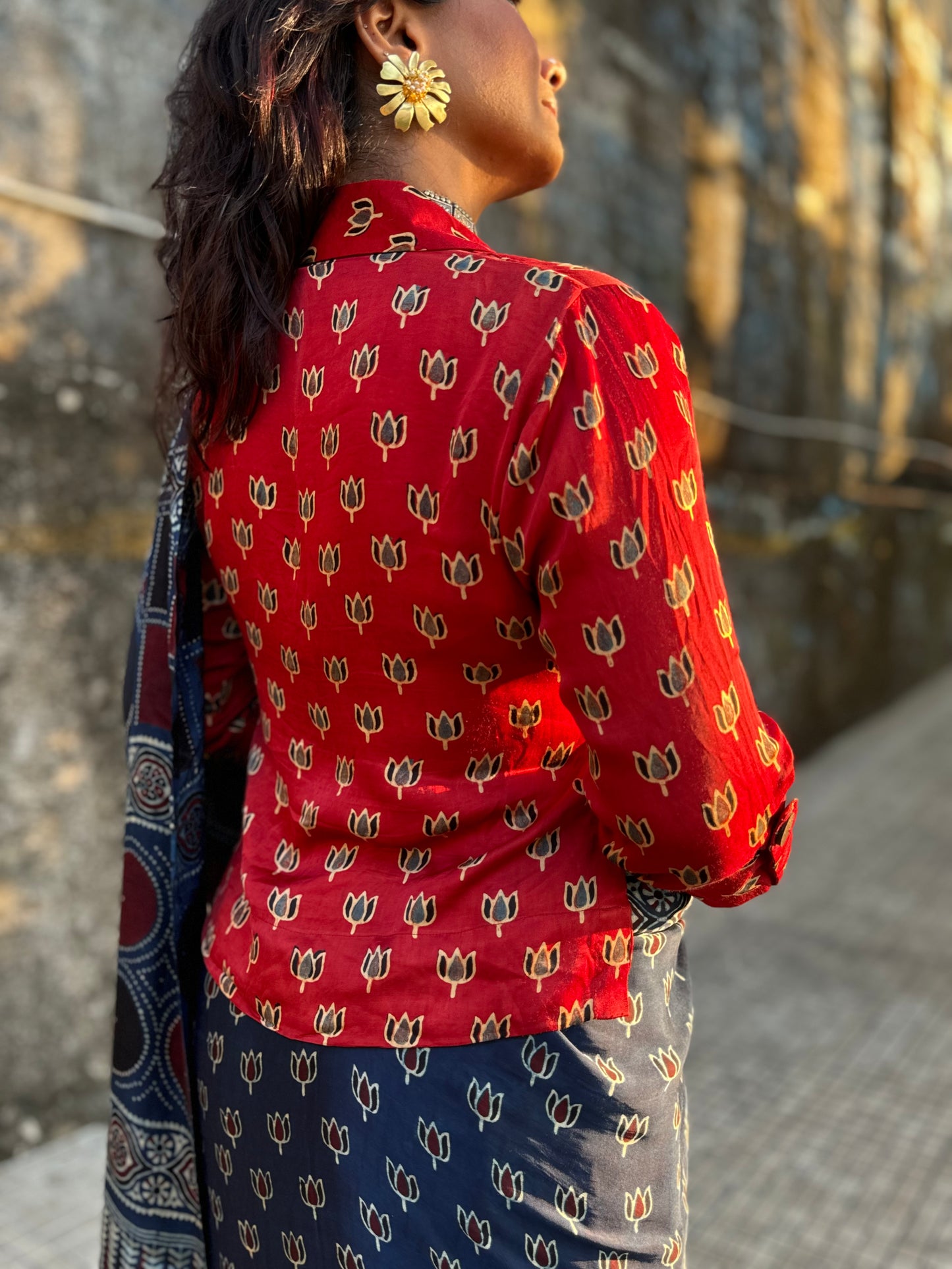 Red kamal blouse