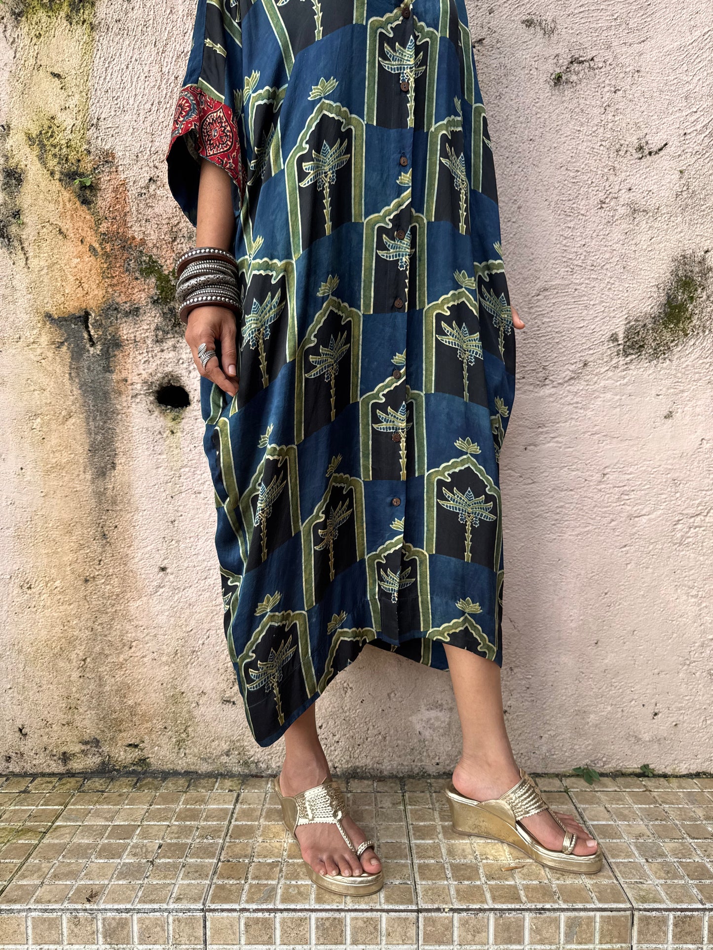 Moss Modal Silk Kaftan dress
