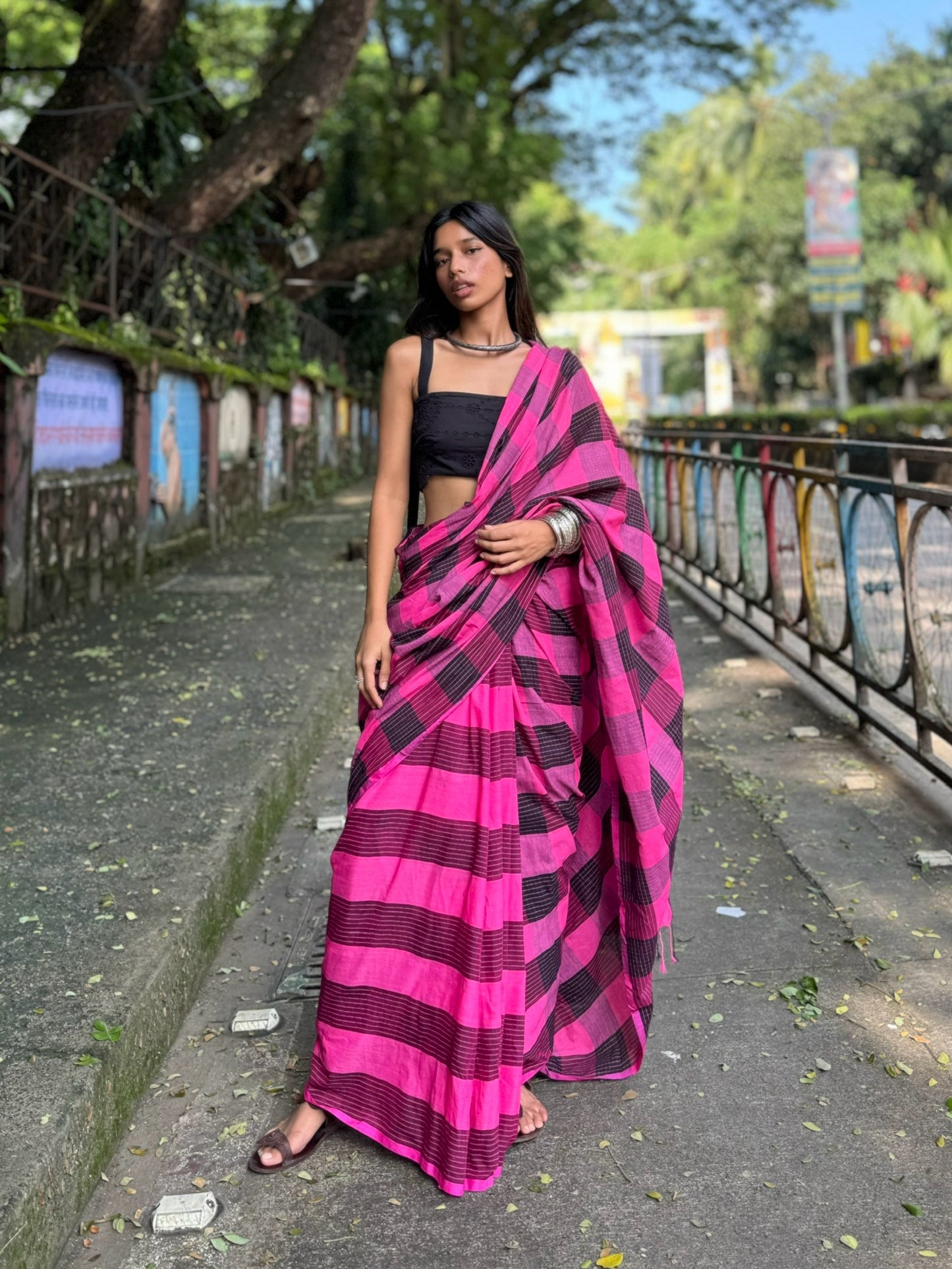Candyfloss Gamcha saree