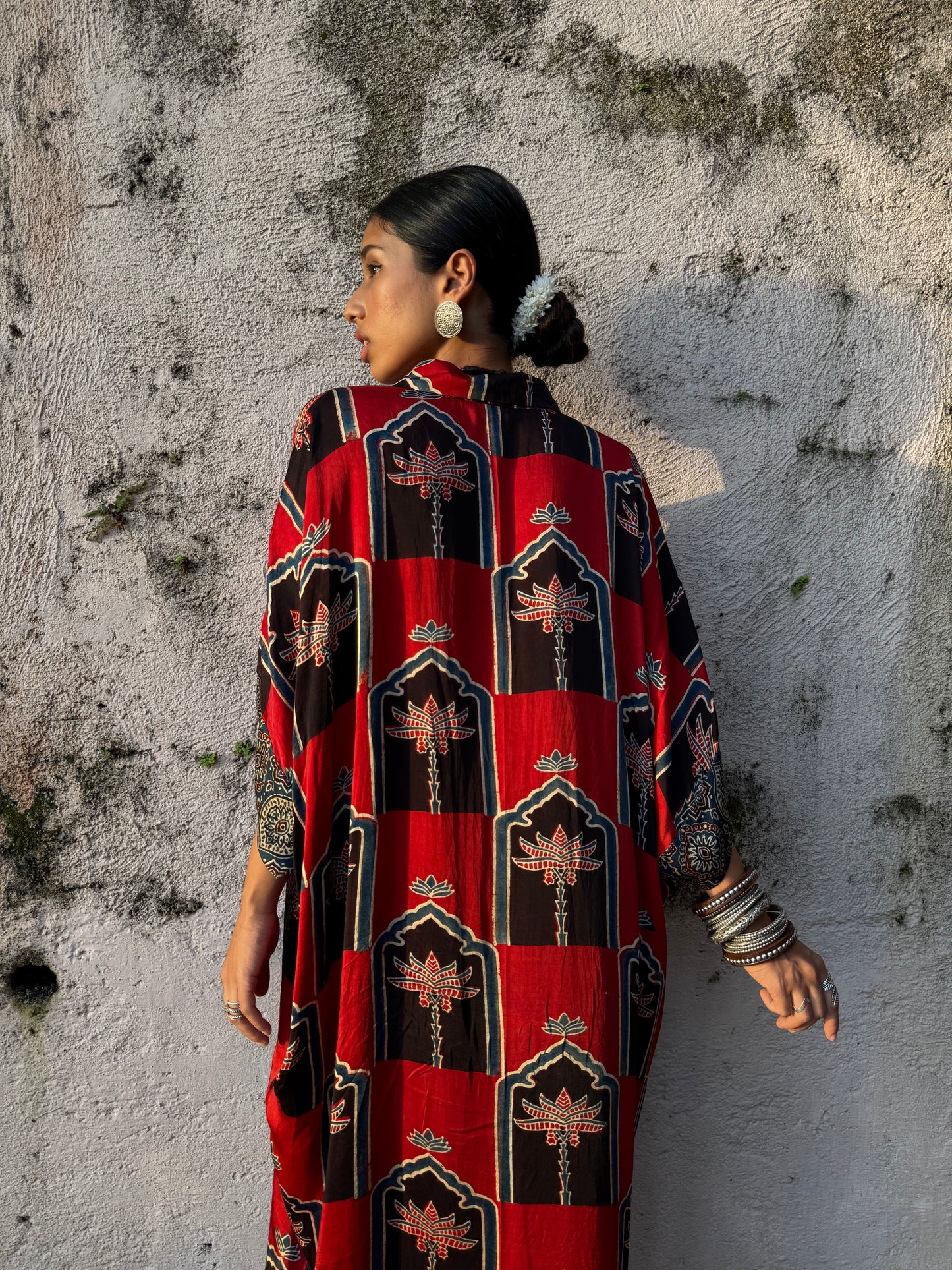 Rose Modal Silk Kaftan dress