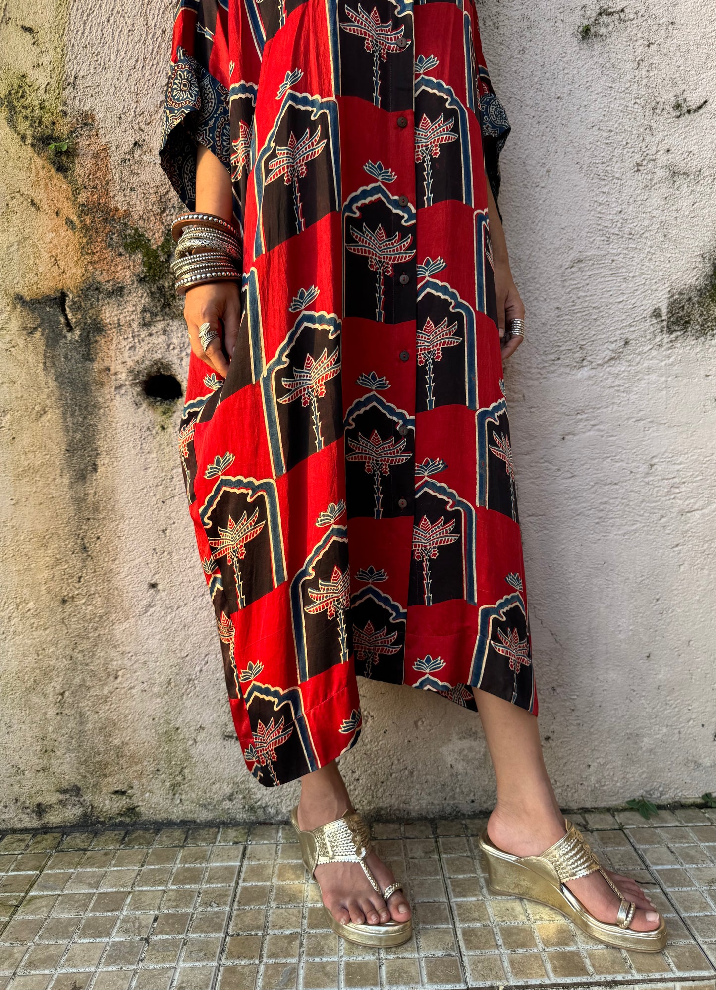 Rose Modal Silk Kaftan dress