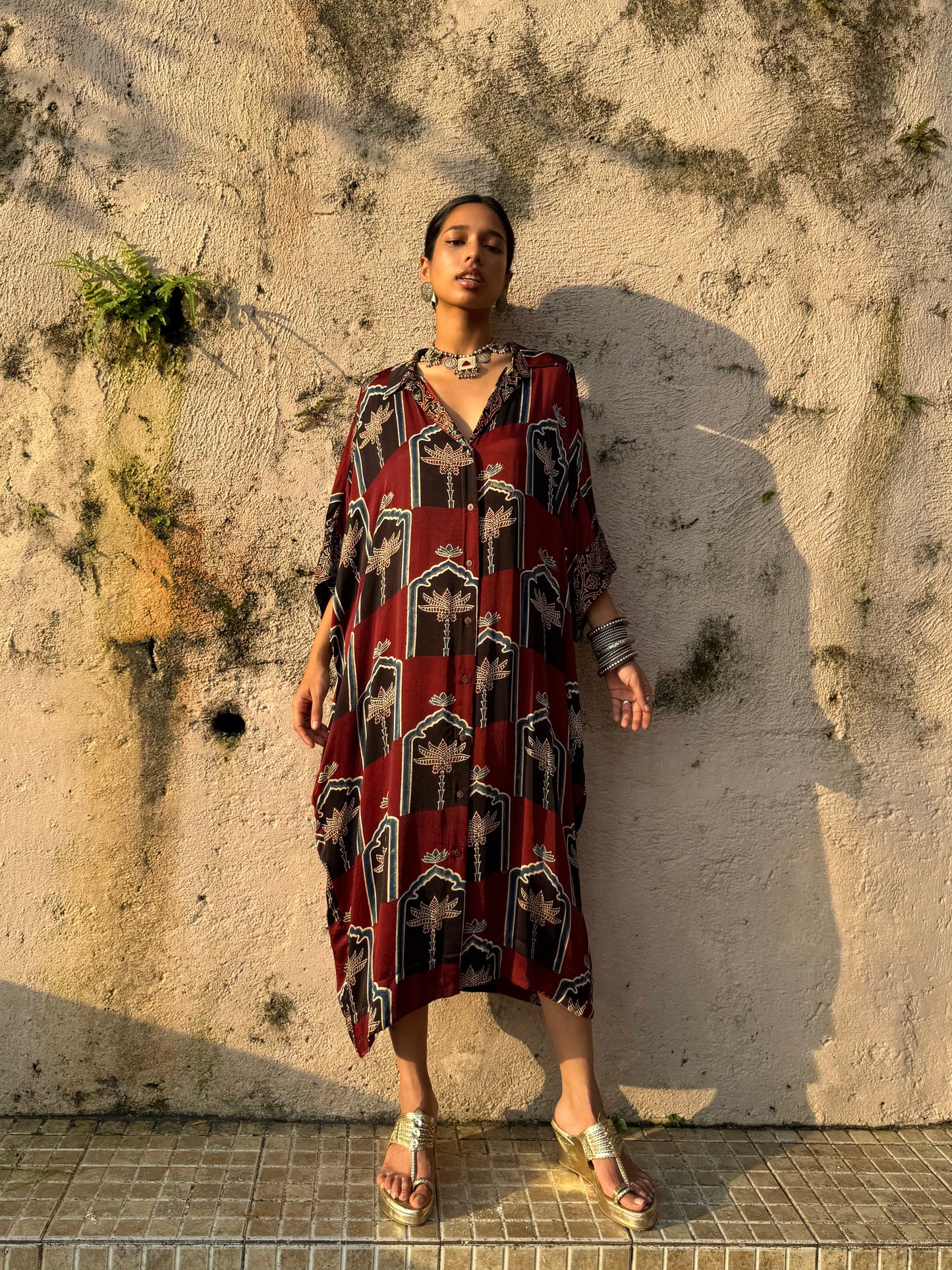 Mousse Modal Silk Kaftan dress