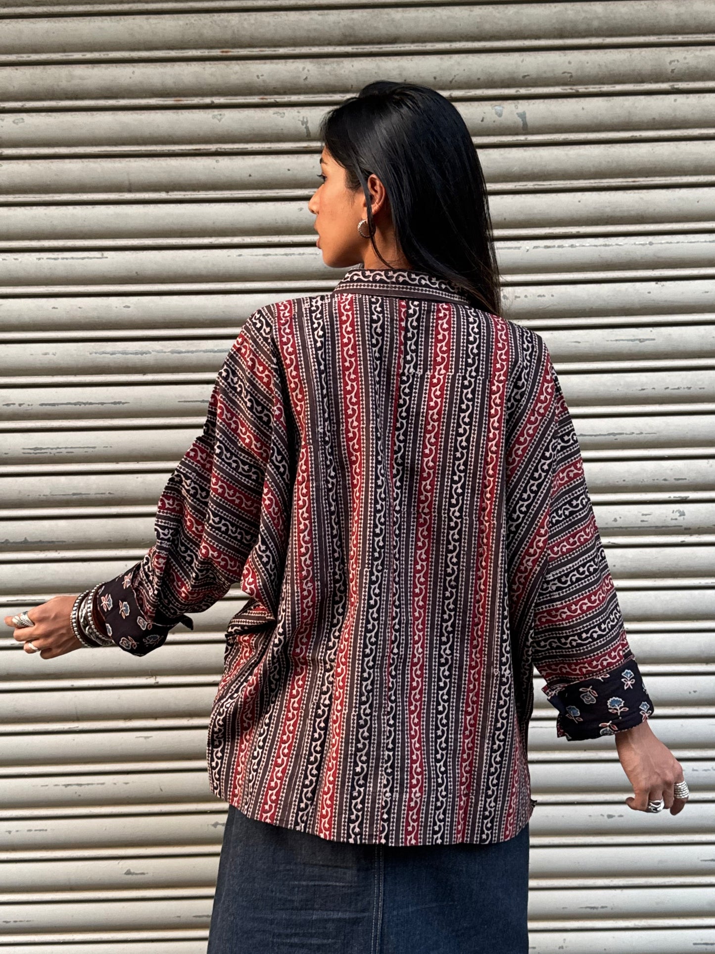 Biscuit Ajrakh Cotton Shirt