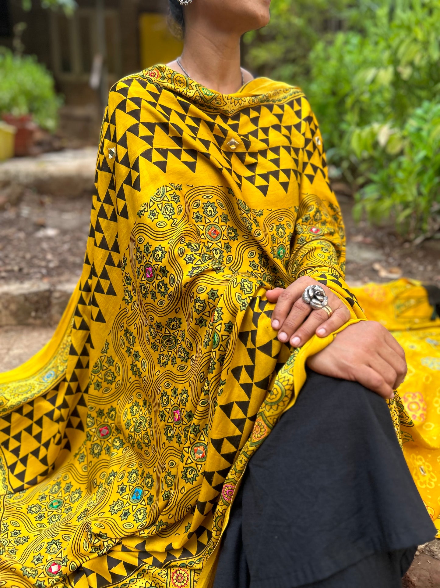 Yellow modal silk dupatta