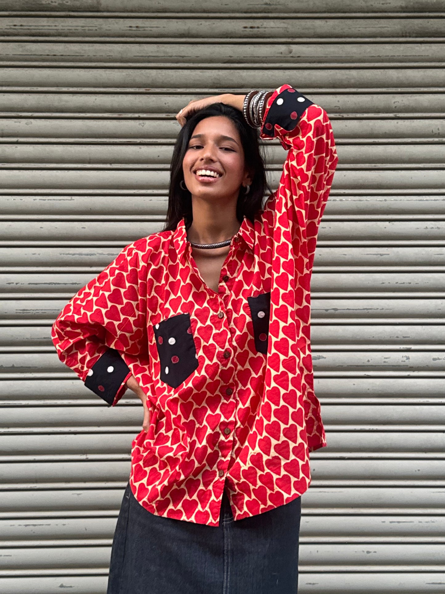 Citrus Heart Cotton Shirt