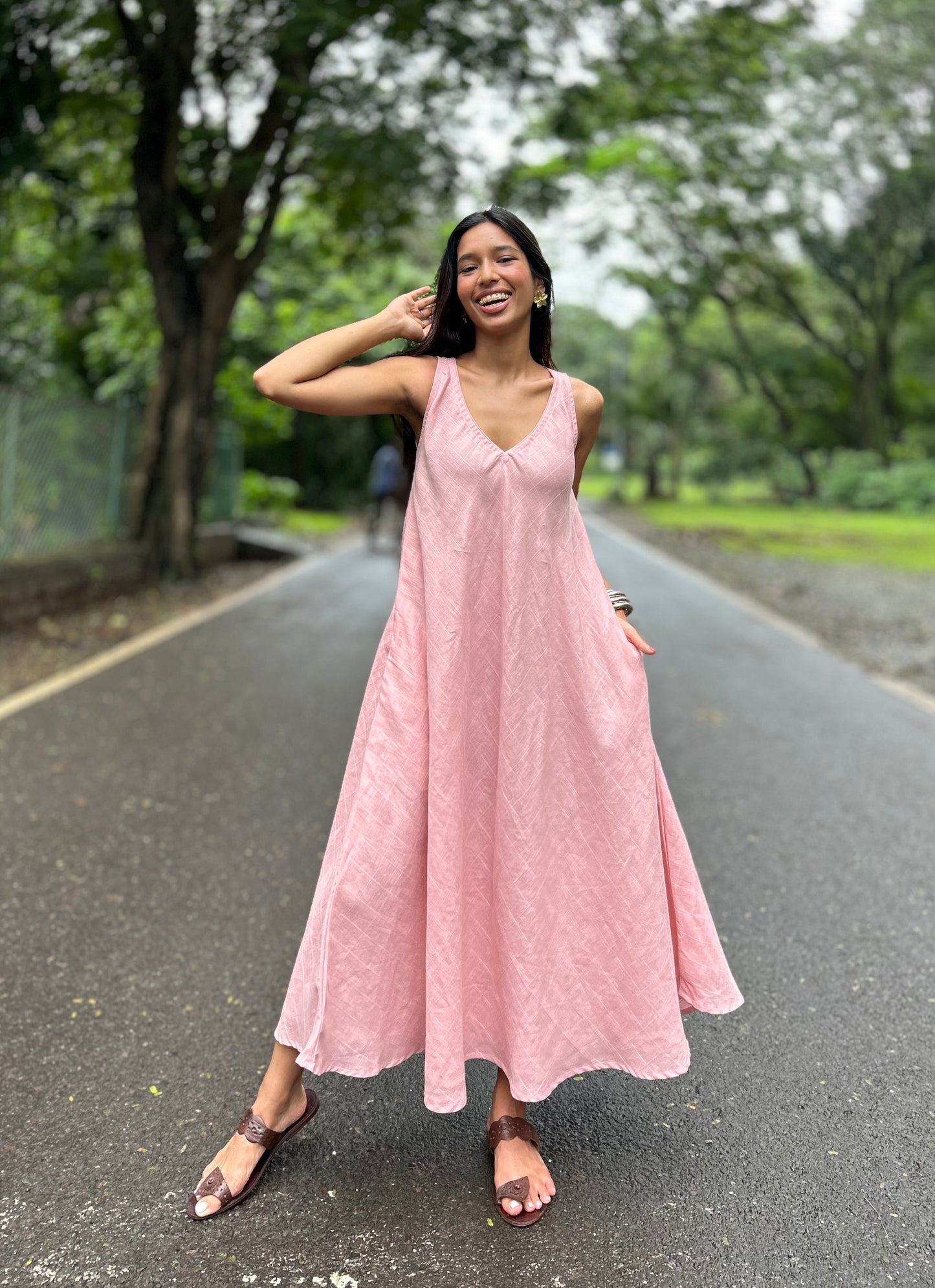 Blush Lola linen dress