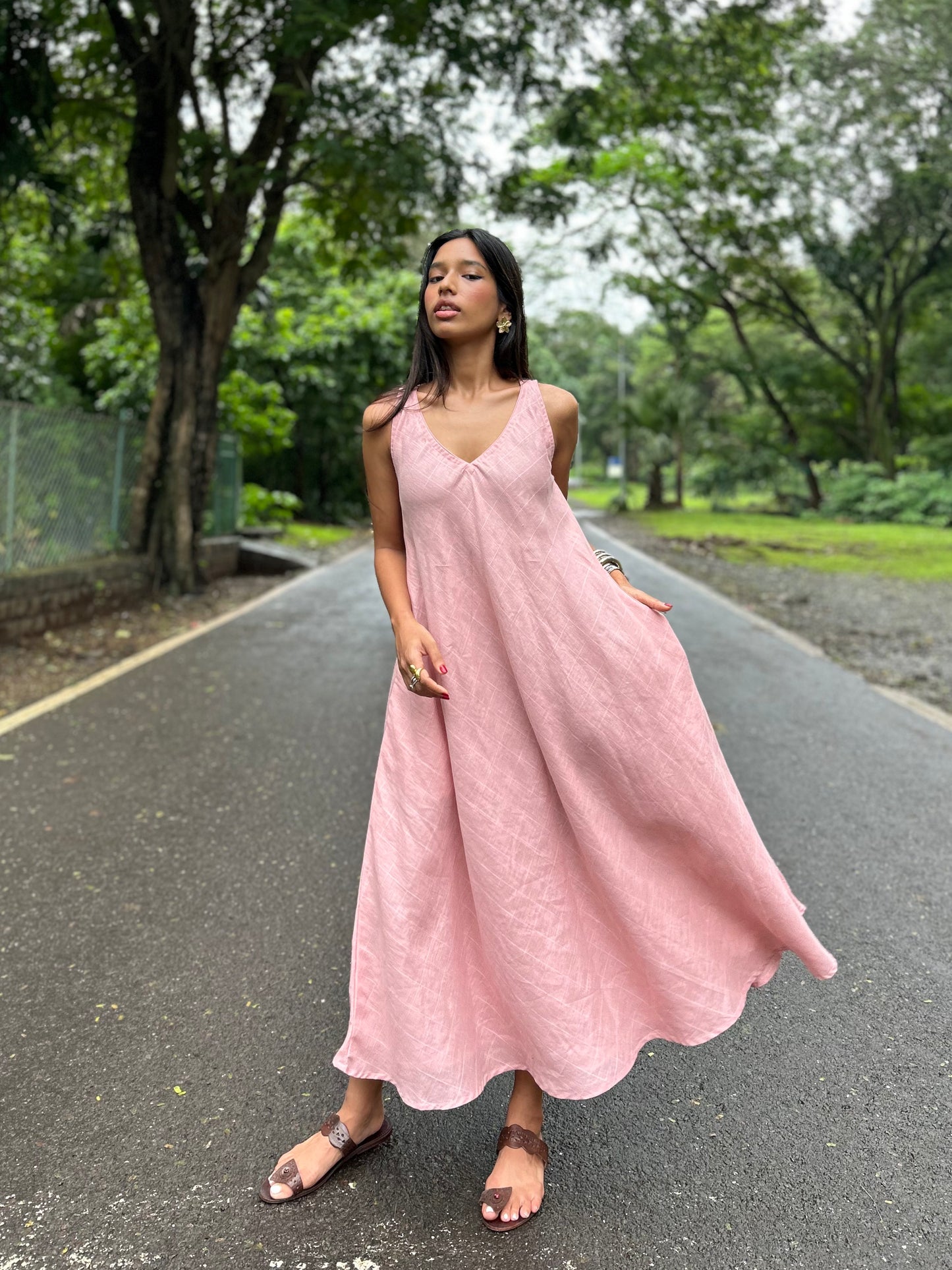 Blush Lola linen dress