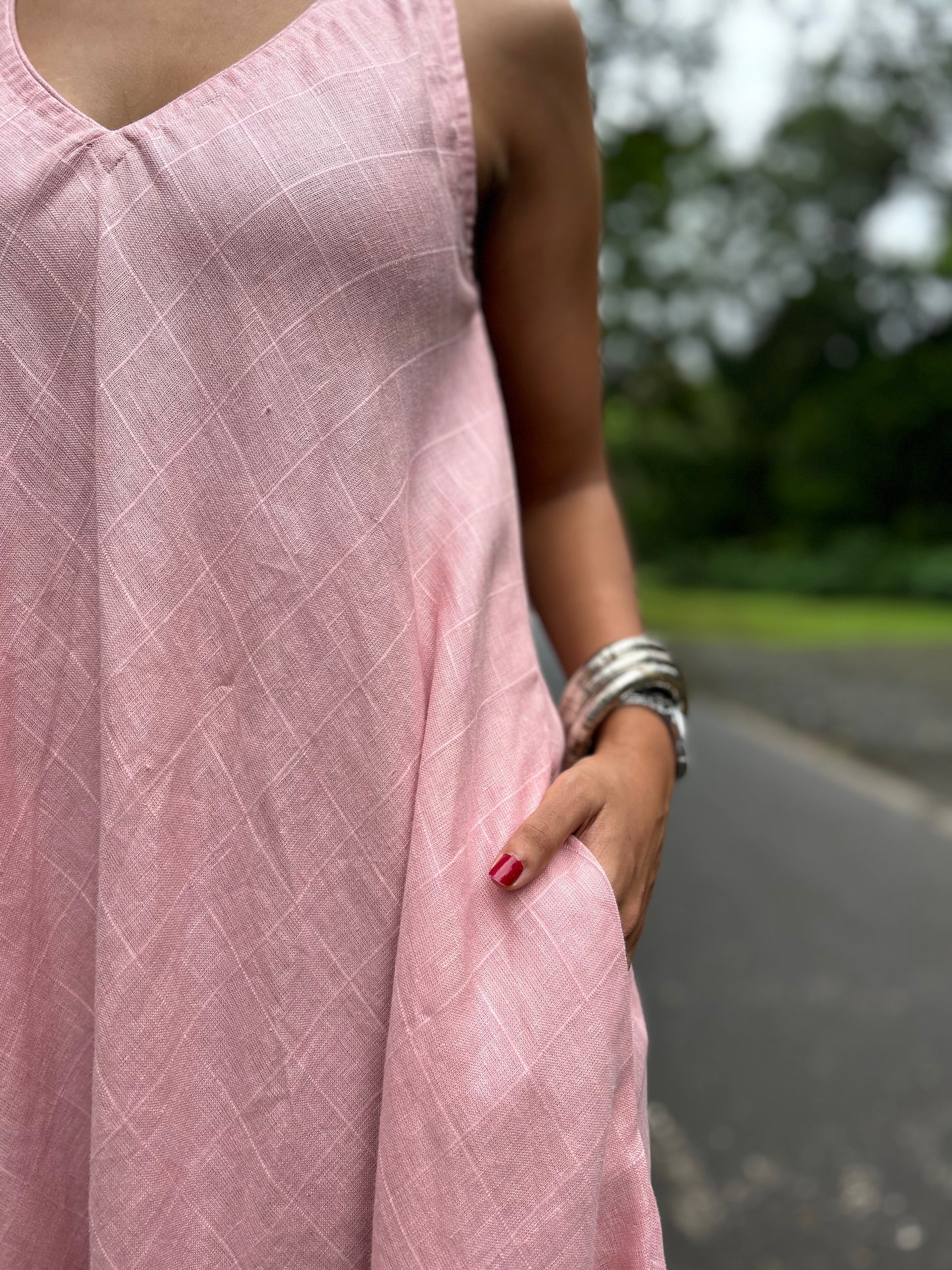 Blush Lola linen dress