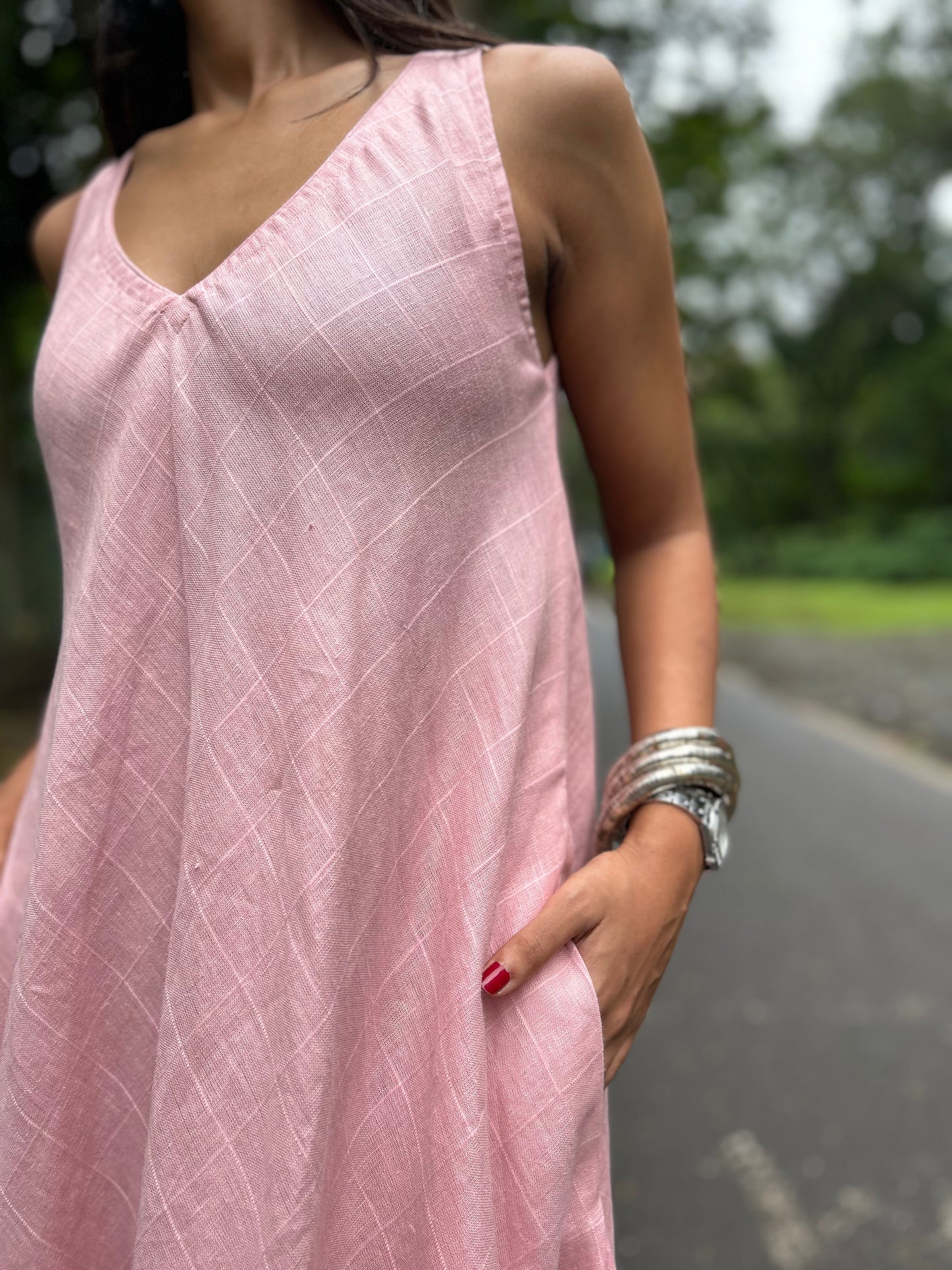 Blush Lola linen dress