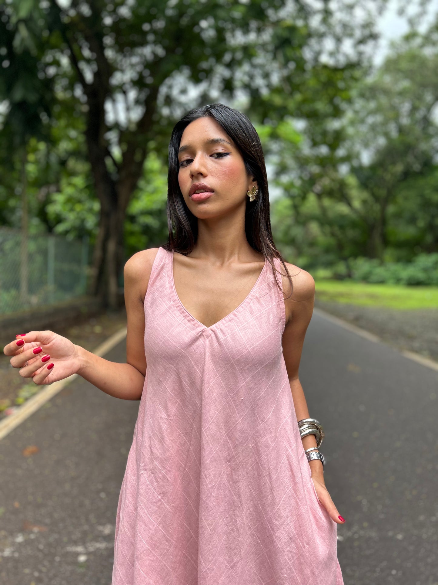 Blush Lola linen dress