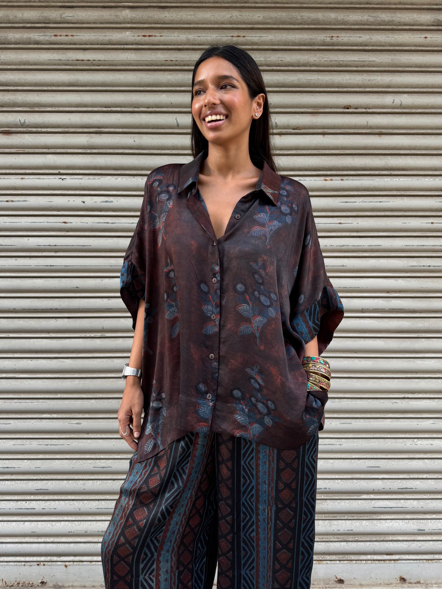 Abyss Modal silk Co-ord set with Ballon pants