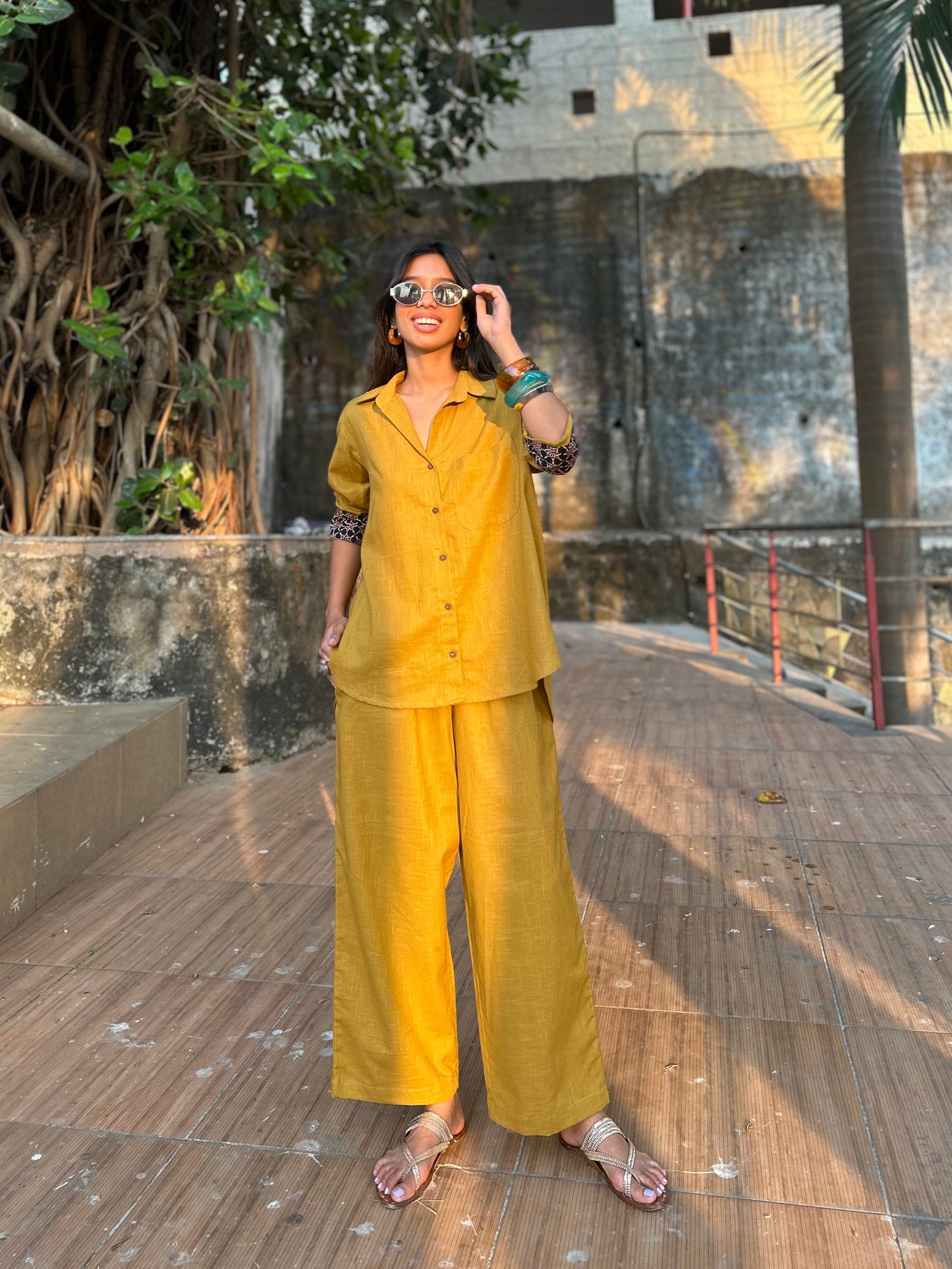 Mustard Shirt Pants Co-ord set