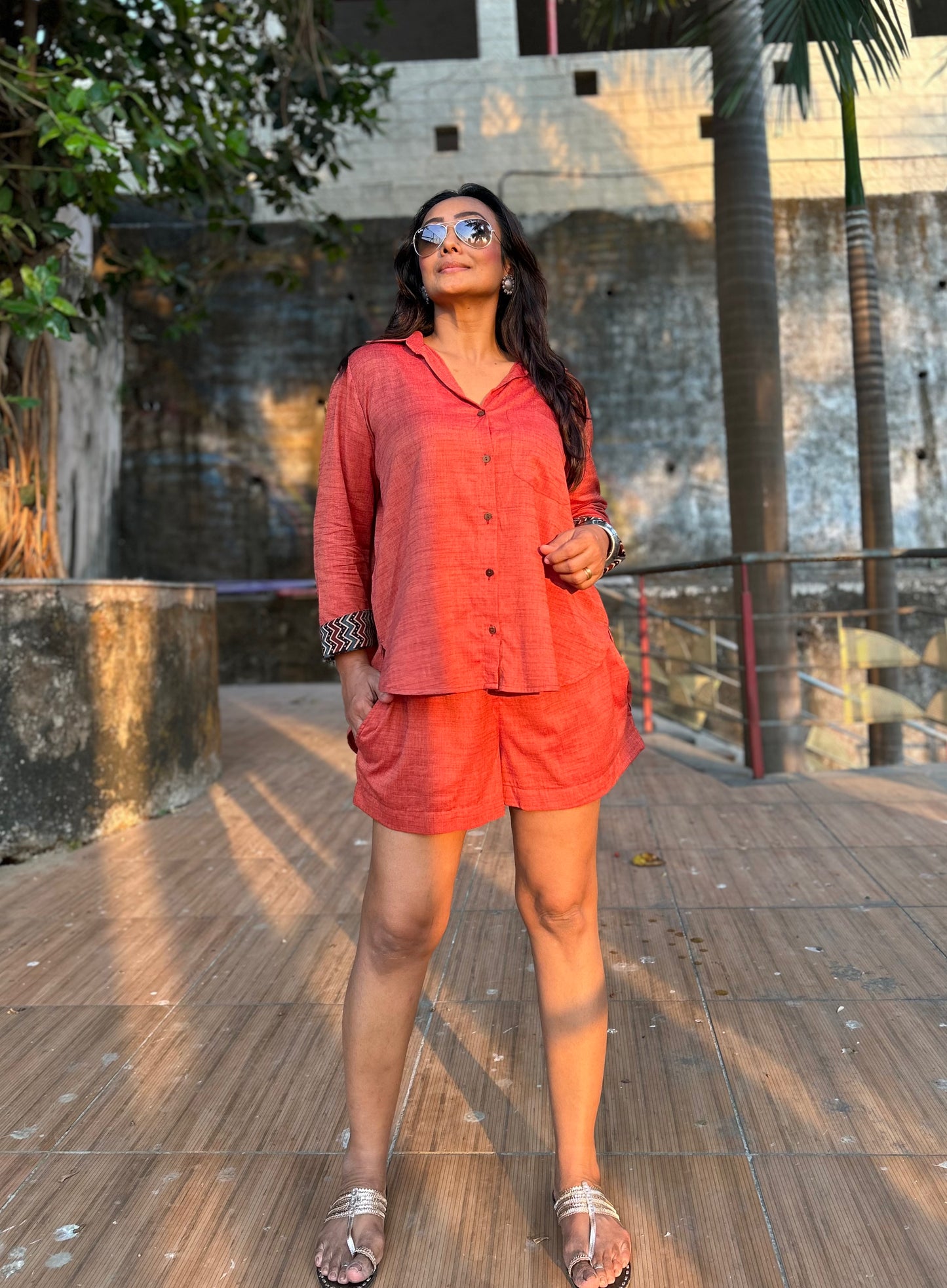 Cinnamon Shirt Shorts Co-ord set