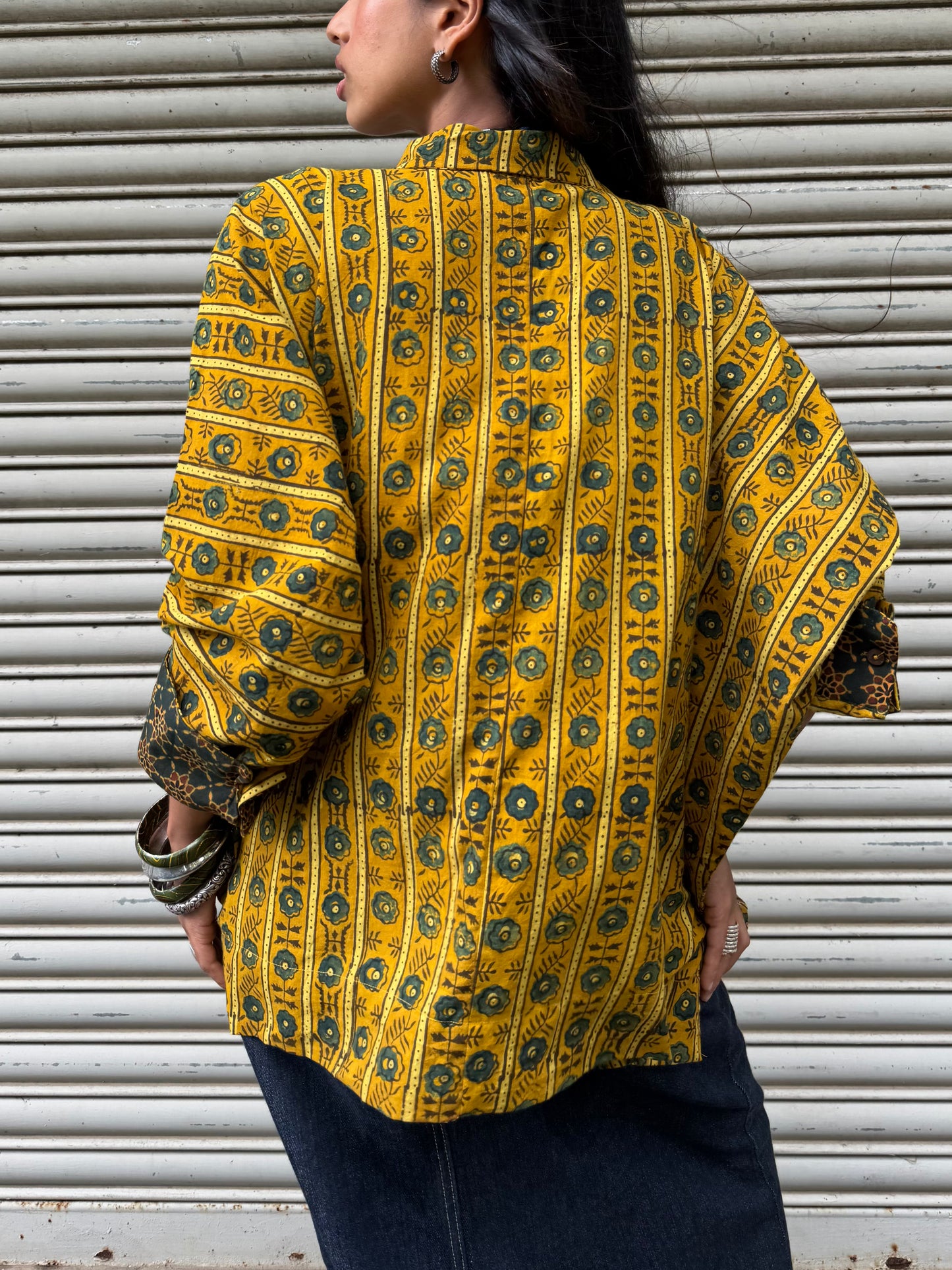 Turmeric Ajrakh Cotton Shirt