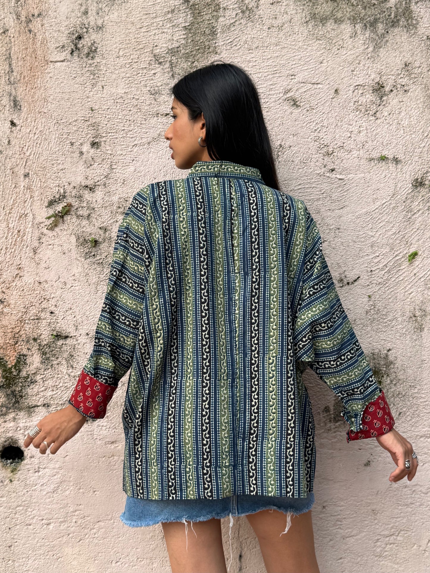 Azure Ajrakh Cotton Shirt