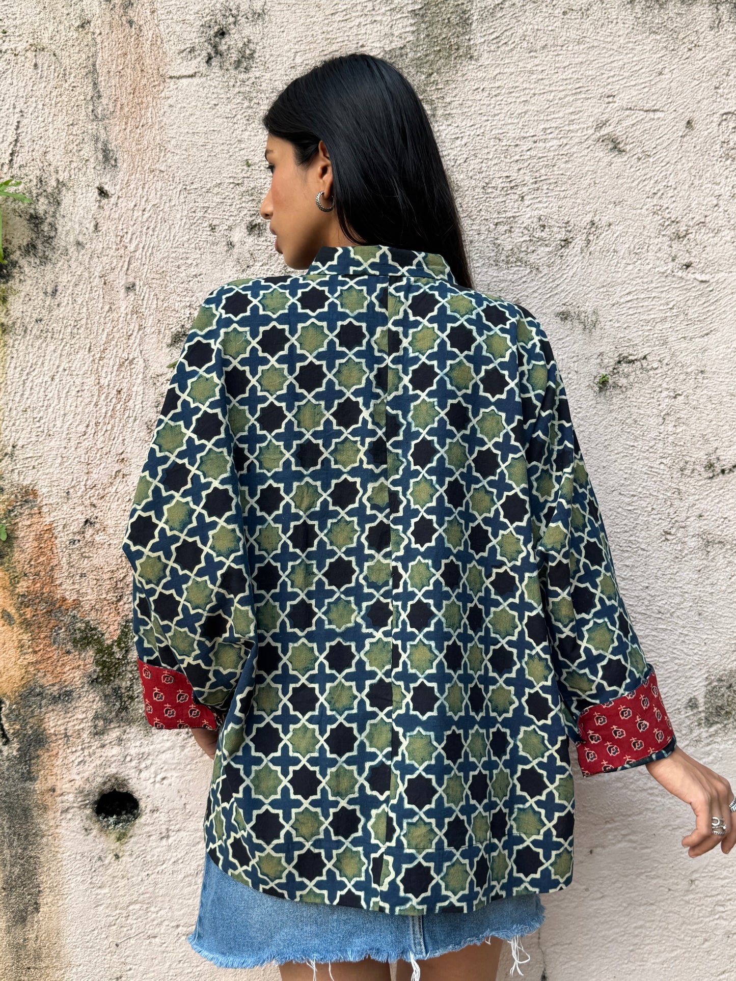 Cedar Ajrakh Cotton Shirt