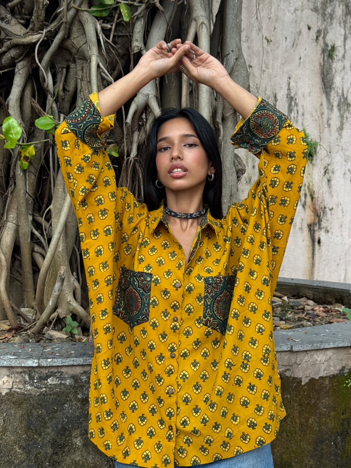 Honey Ajrakh Cotton Shirt