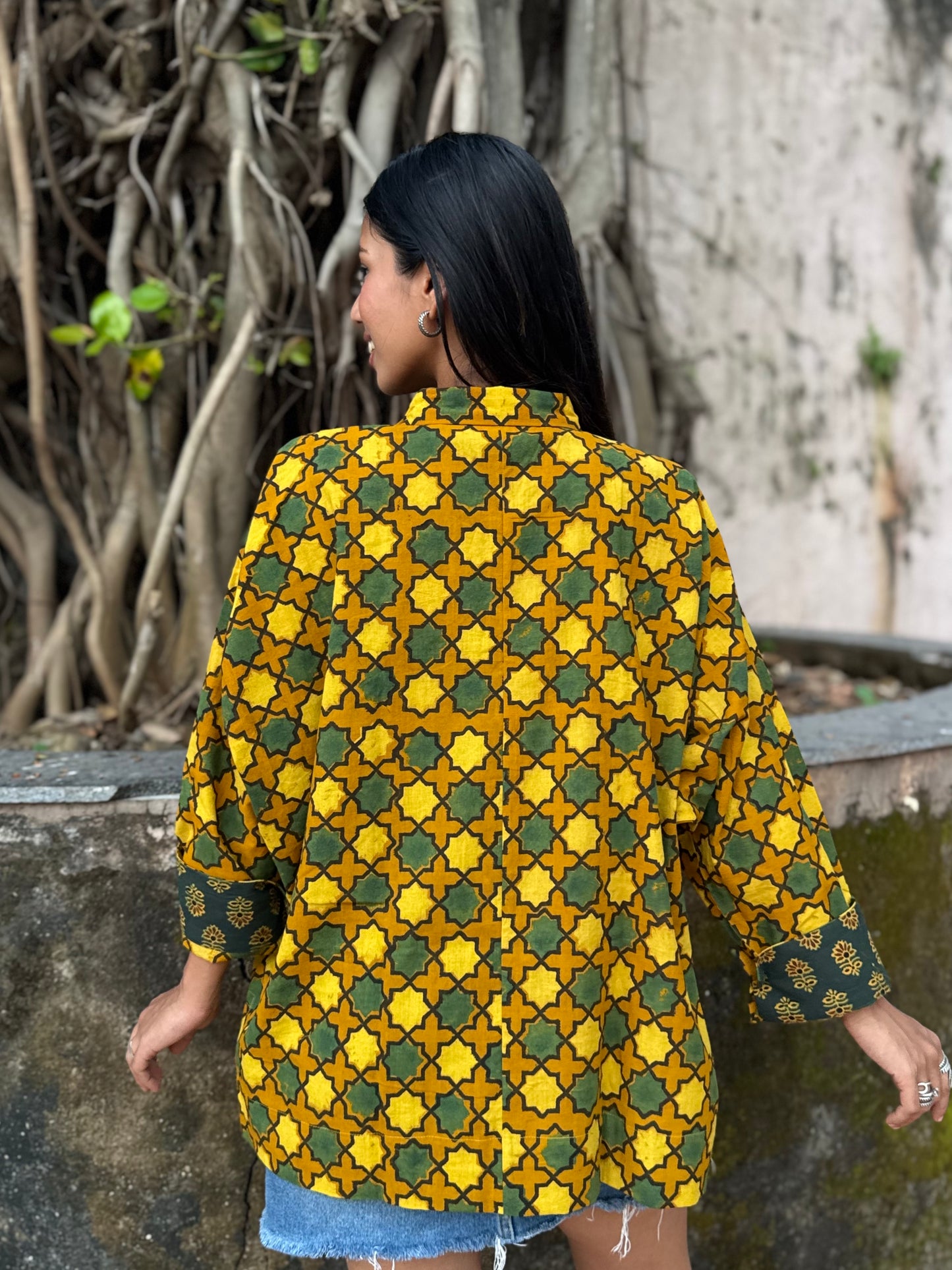 Gold Ajrakh Cotton Shirt