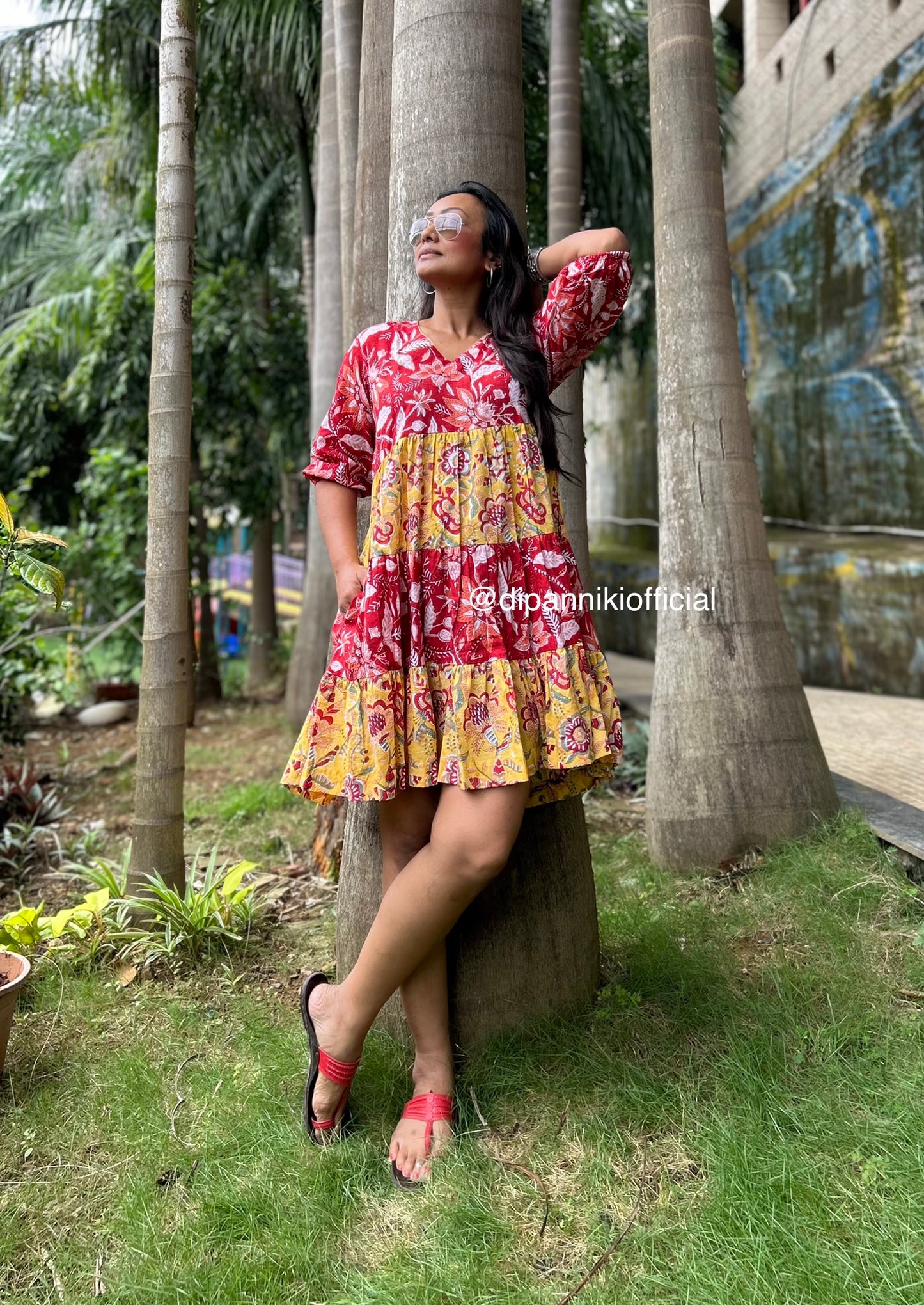 Red + yellow Titli dress