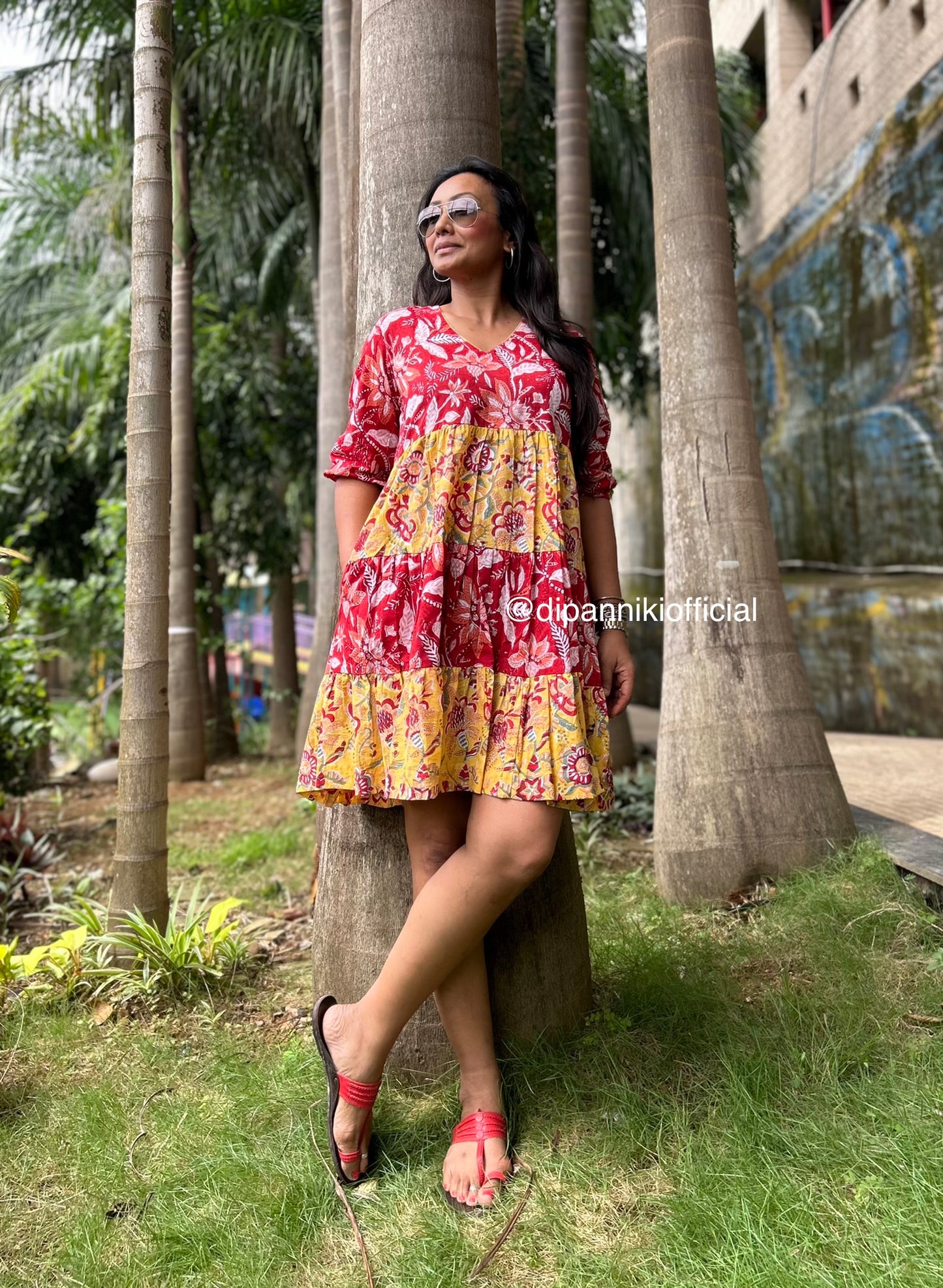 Red + yellow Titli dress