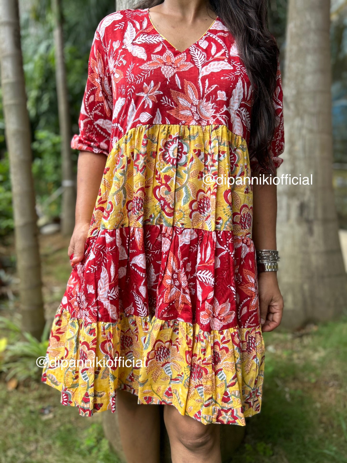 Red + yellow Titli dress
