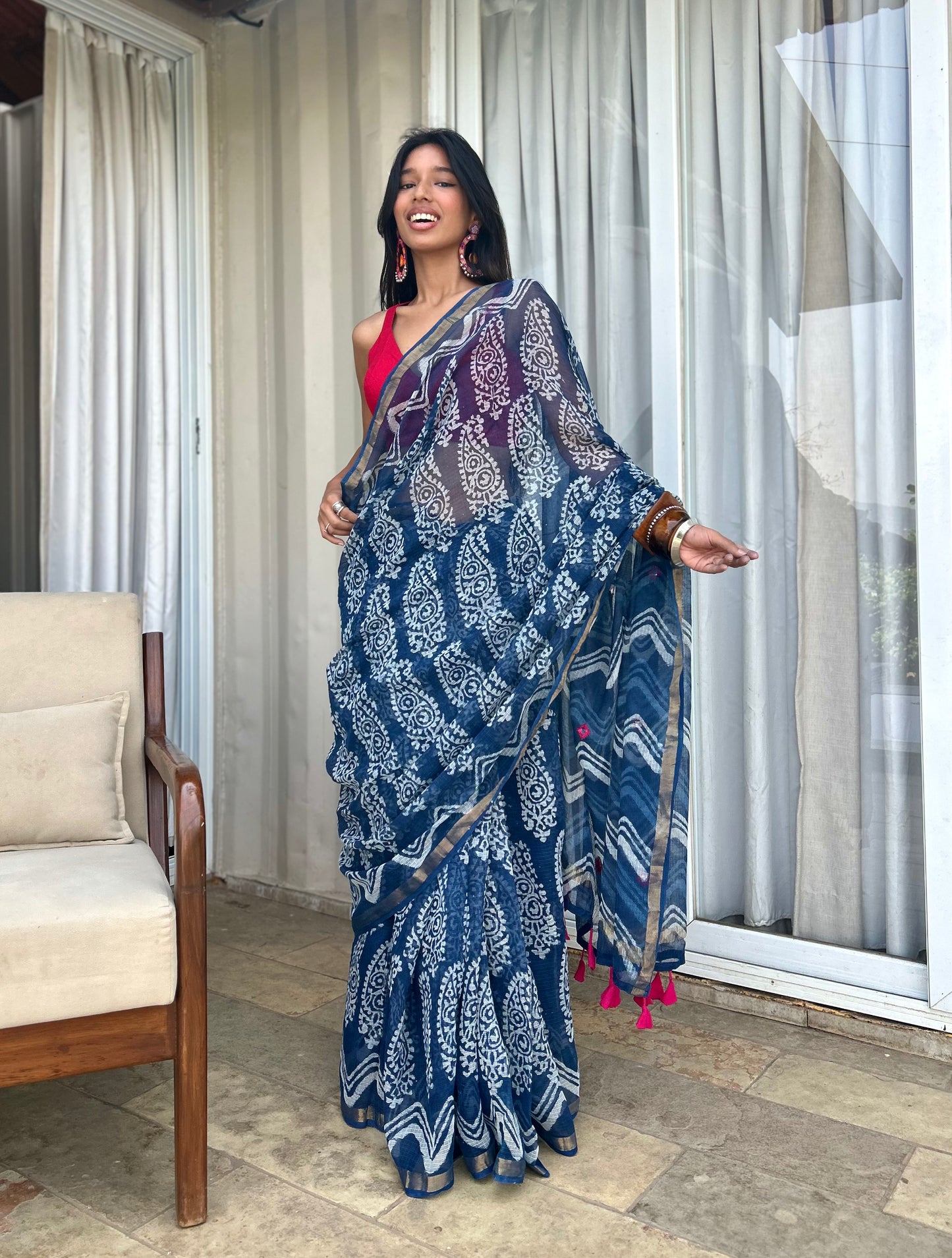 Paisley Kota Doria Saree