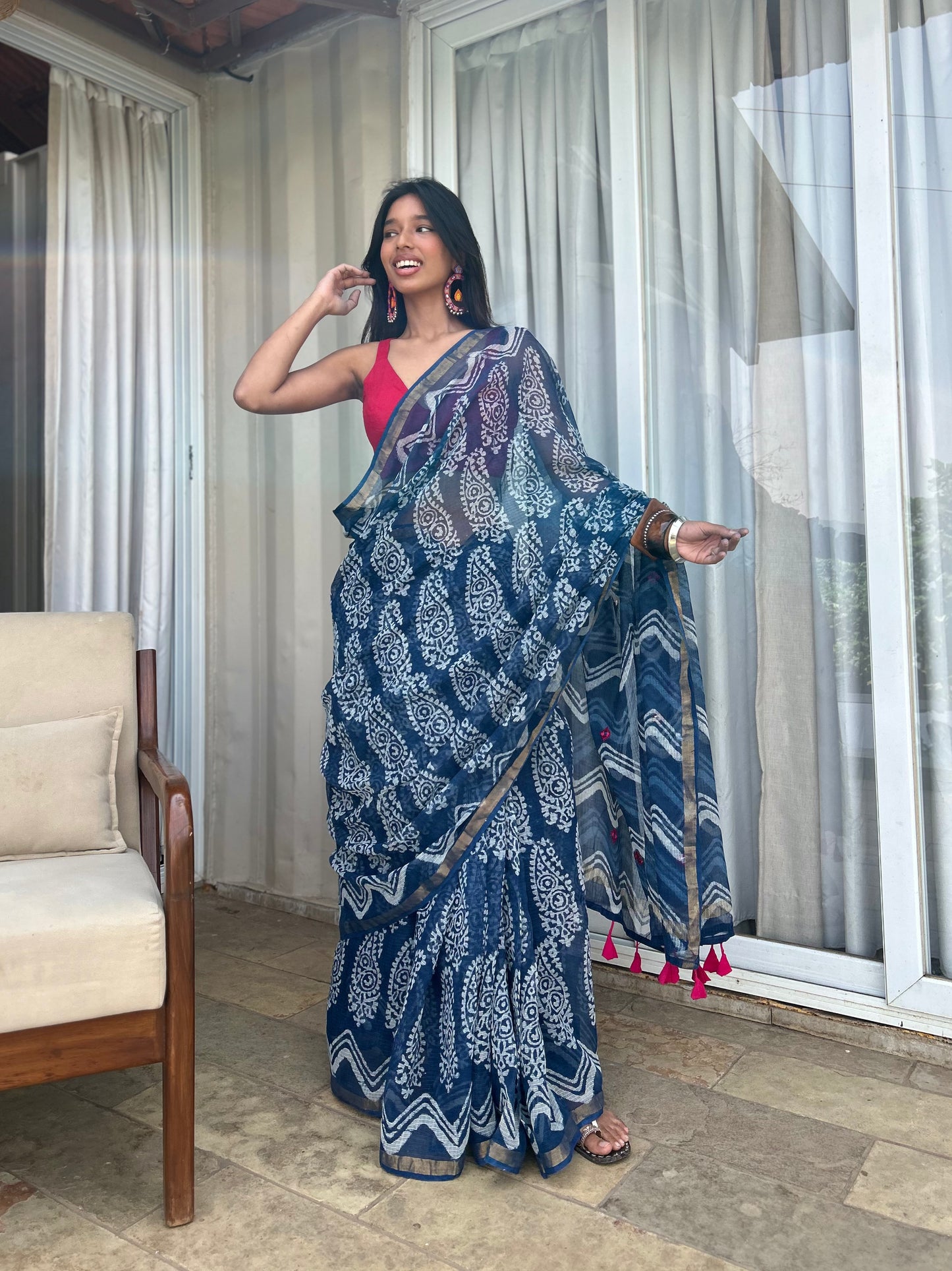 Paisley Kota Doria Saree