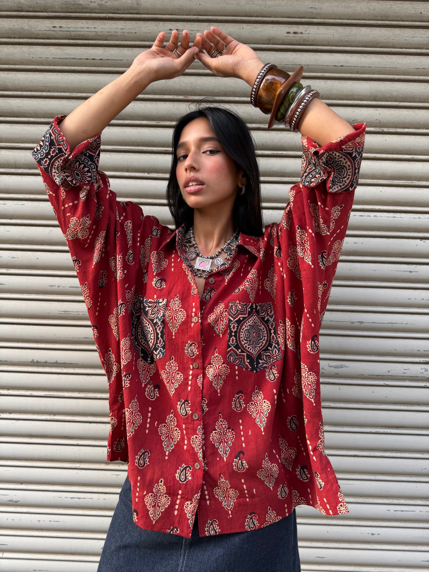 Mitti Ajrakh Cotton Shirt