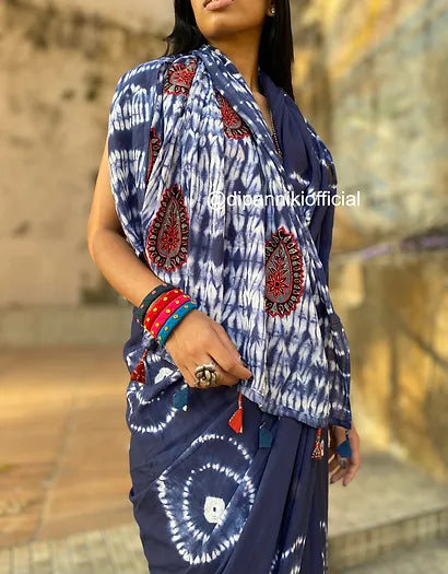Saiyaan Shibori Mul Cotton saree