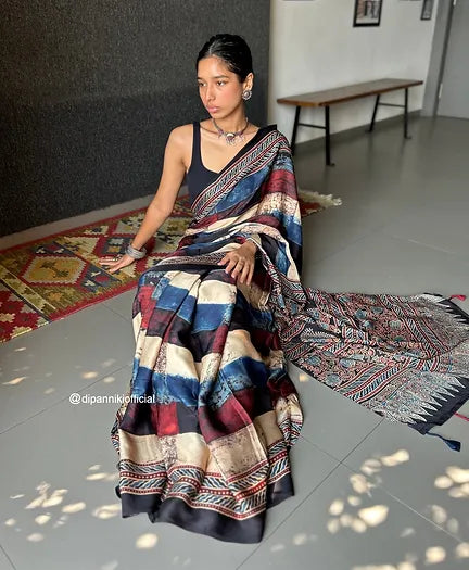 Shaaya distressed silk saree