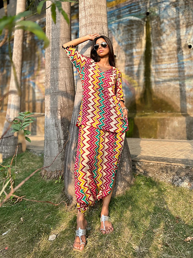 Popsicle dhoti co-ord set