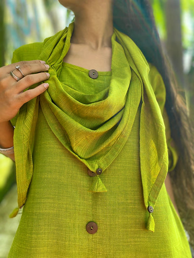 Green Jhabla dress WITH SCARF